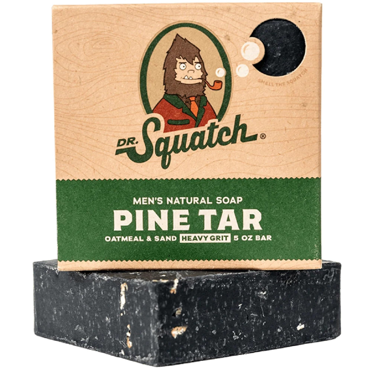 Dr. Squatch Jabón Natural de Alquitrán de Pino – Exfoliante con Avena y Aceites Naturales, 142 g