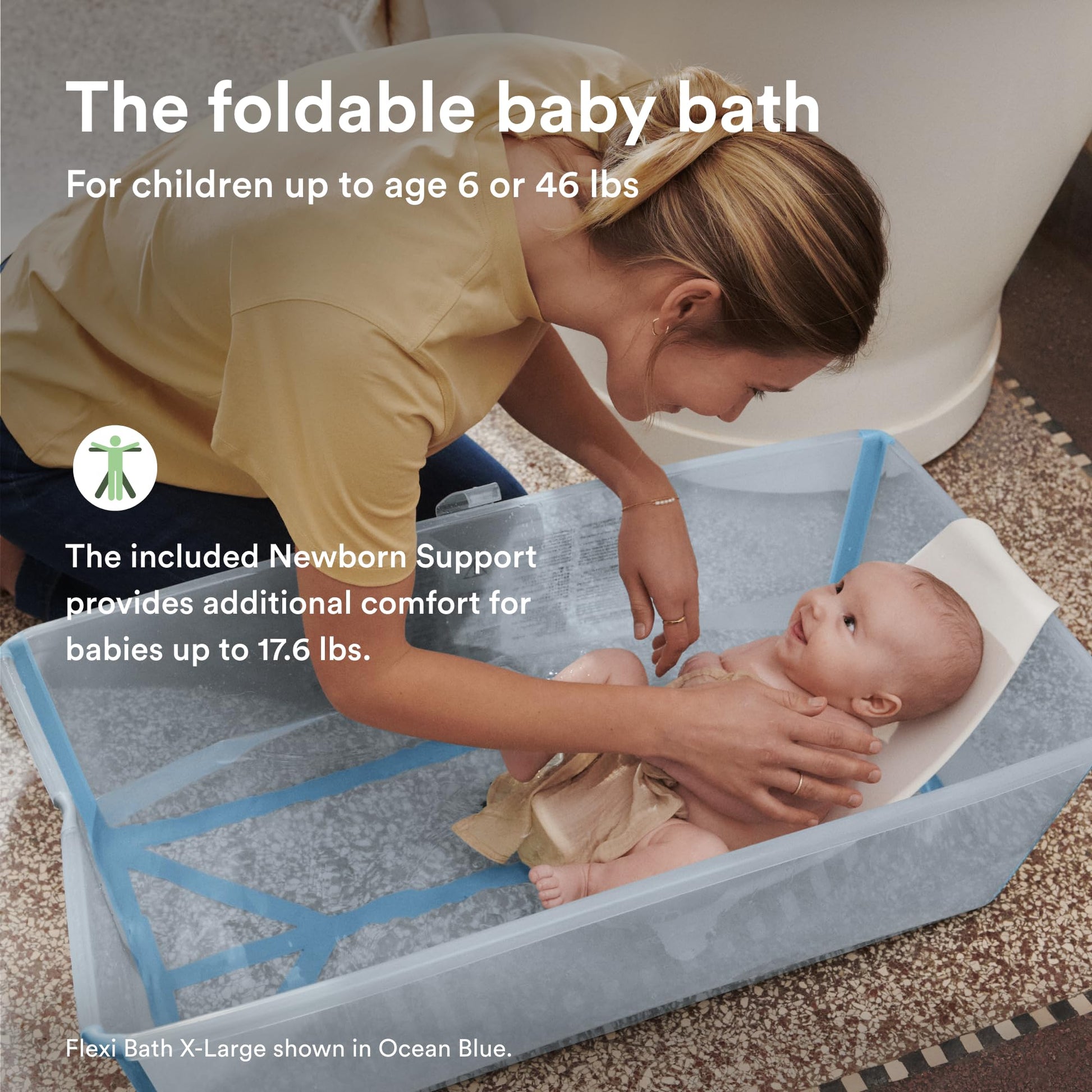 Paquete XL Tina de Baño Stokke Flexi Bath Blanco Ligera y Plegable para Bebés