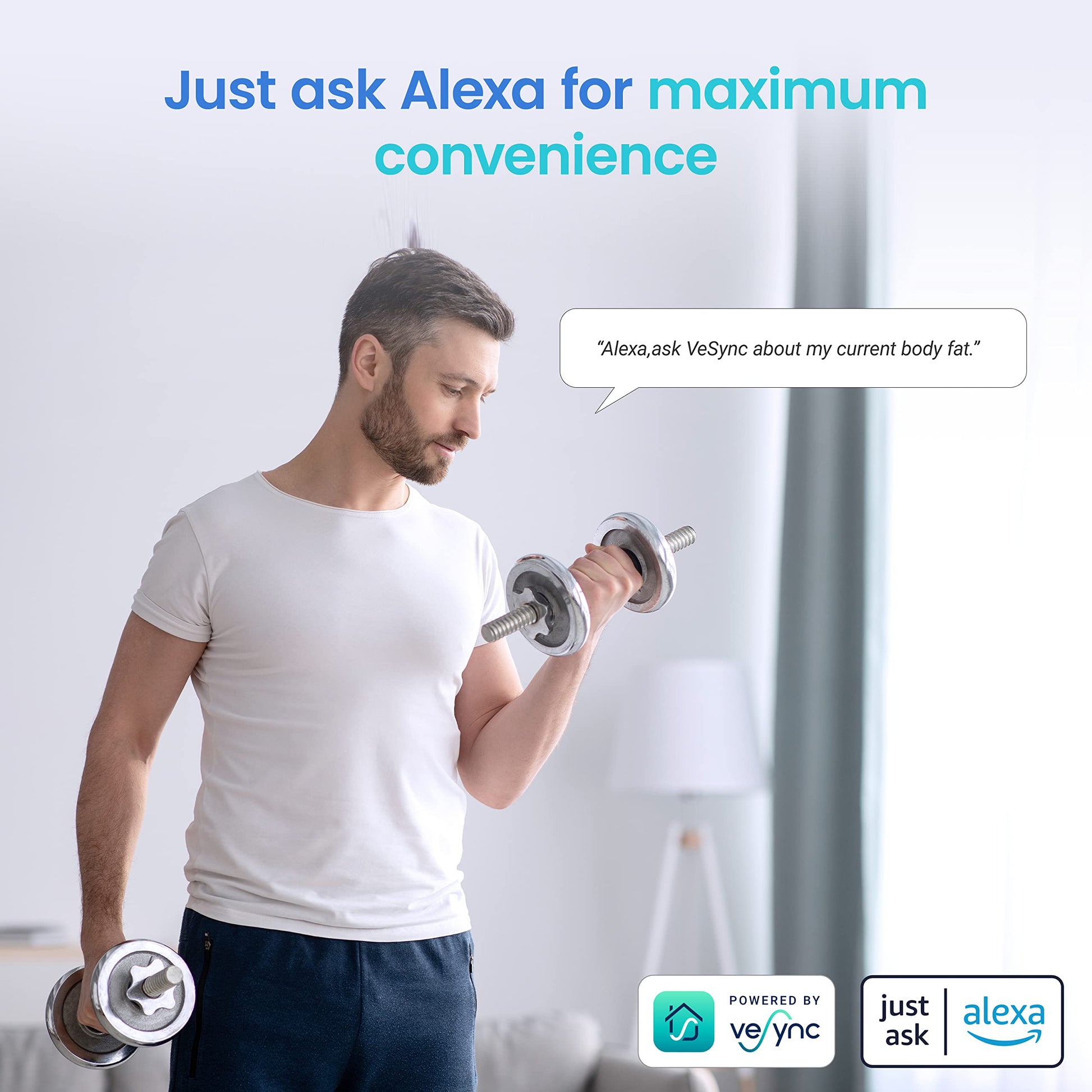 Báscula Digital Etekcity Blanca Precisa con Bluetooth para Personas