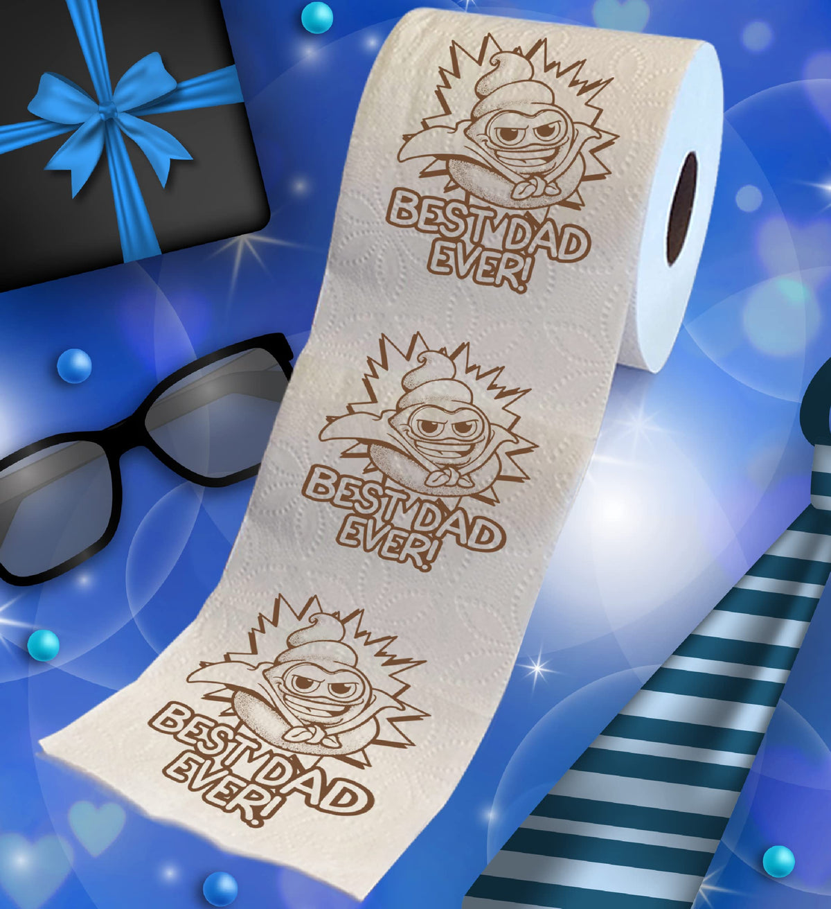 Rollo de Papel Higiénico TP Happy Fathers Day Super Hero Best Dad Ever Impreso 500 Hojas