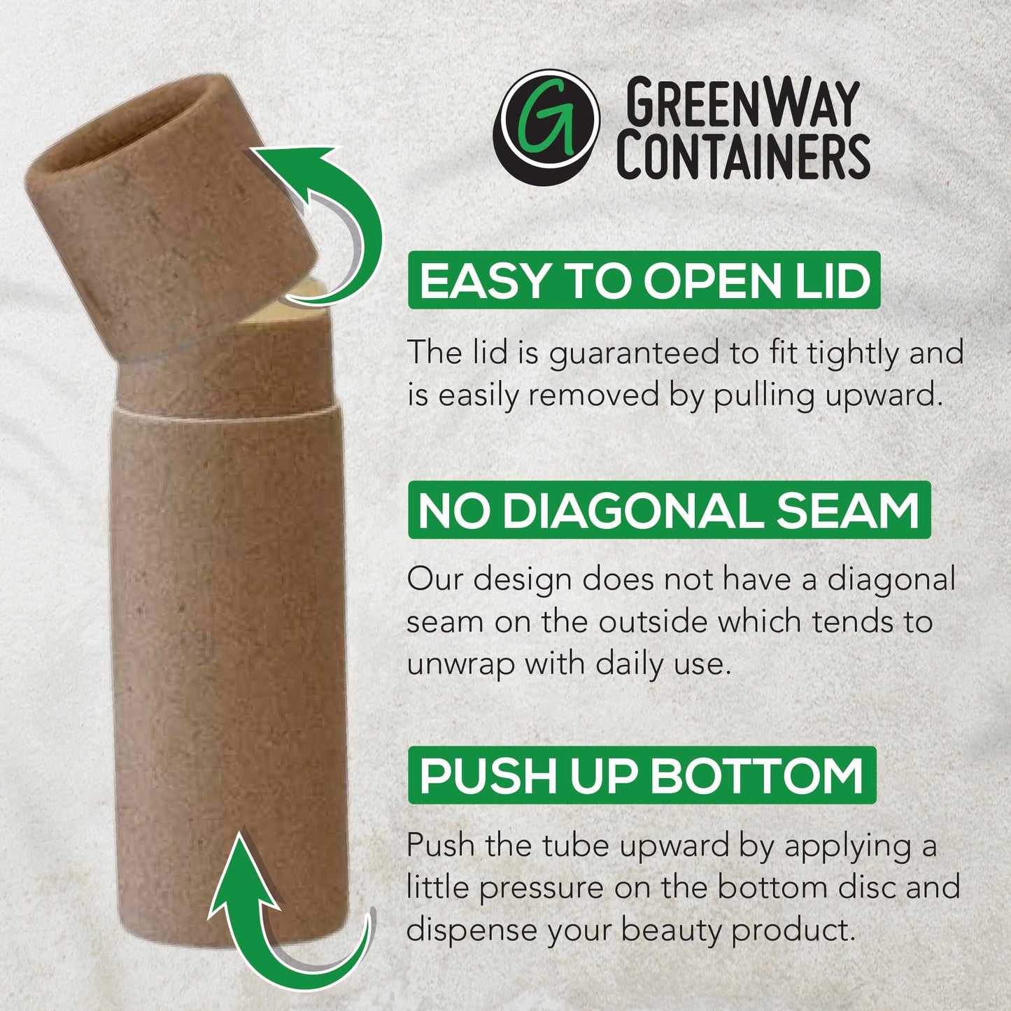 Tubos de Bálsamo Labial GreenWay Kraft con Tapas para Cosméticos, Paquete de 12, Rellenables