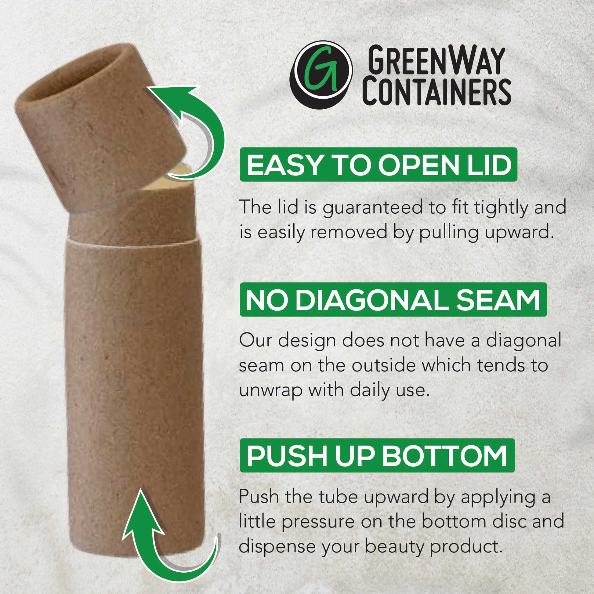 Tubos de Bálsamo Labial GreenWay Kraft con Tapas para Cosméticos, Paquete de 12, Rellenables