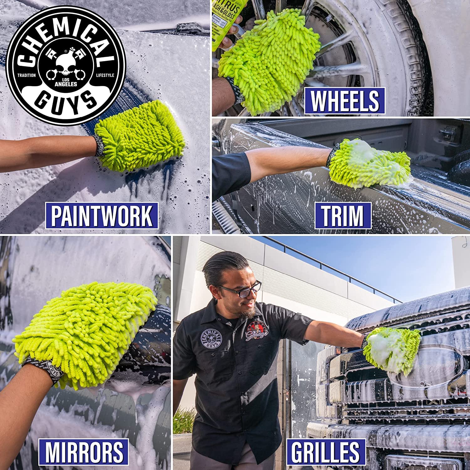 Chemical Guys HOL362 Kit de 16 piezas para el lavado y protección de coches de cerámica con pistola de espuma, cubo y (6) productos químicos de limpieza de 16 oz (Para manguera de jardín)