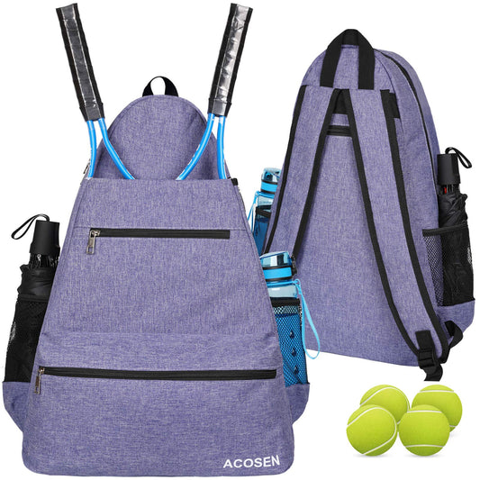 Mochila de Tenis ACOSEN morado con Sujeción para Raquetas para Mujer y Hombre