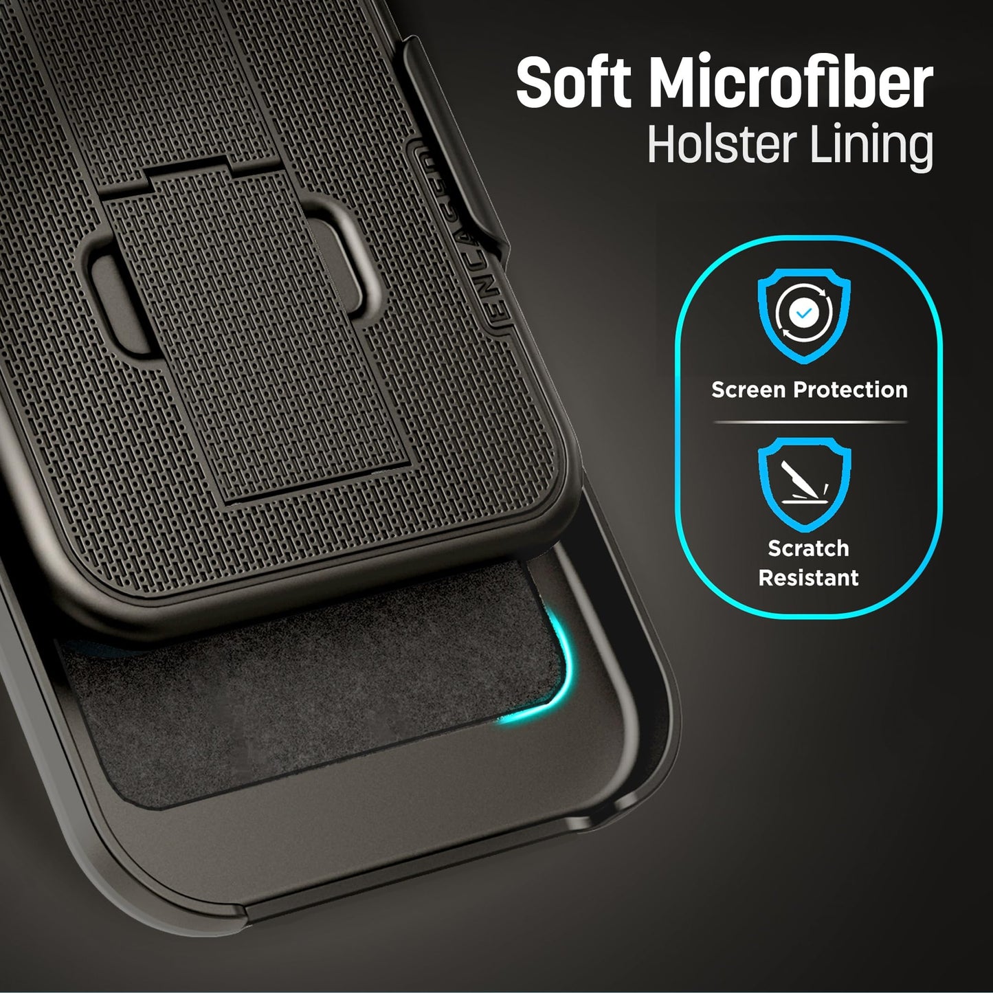 Funda con Clip para Cinturón Encased iPhone 16 Pro DuraClip Series con Protector de Pantalla de Vidrio Templado