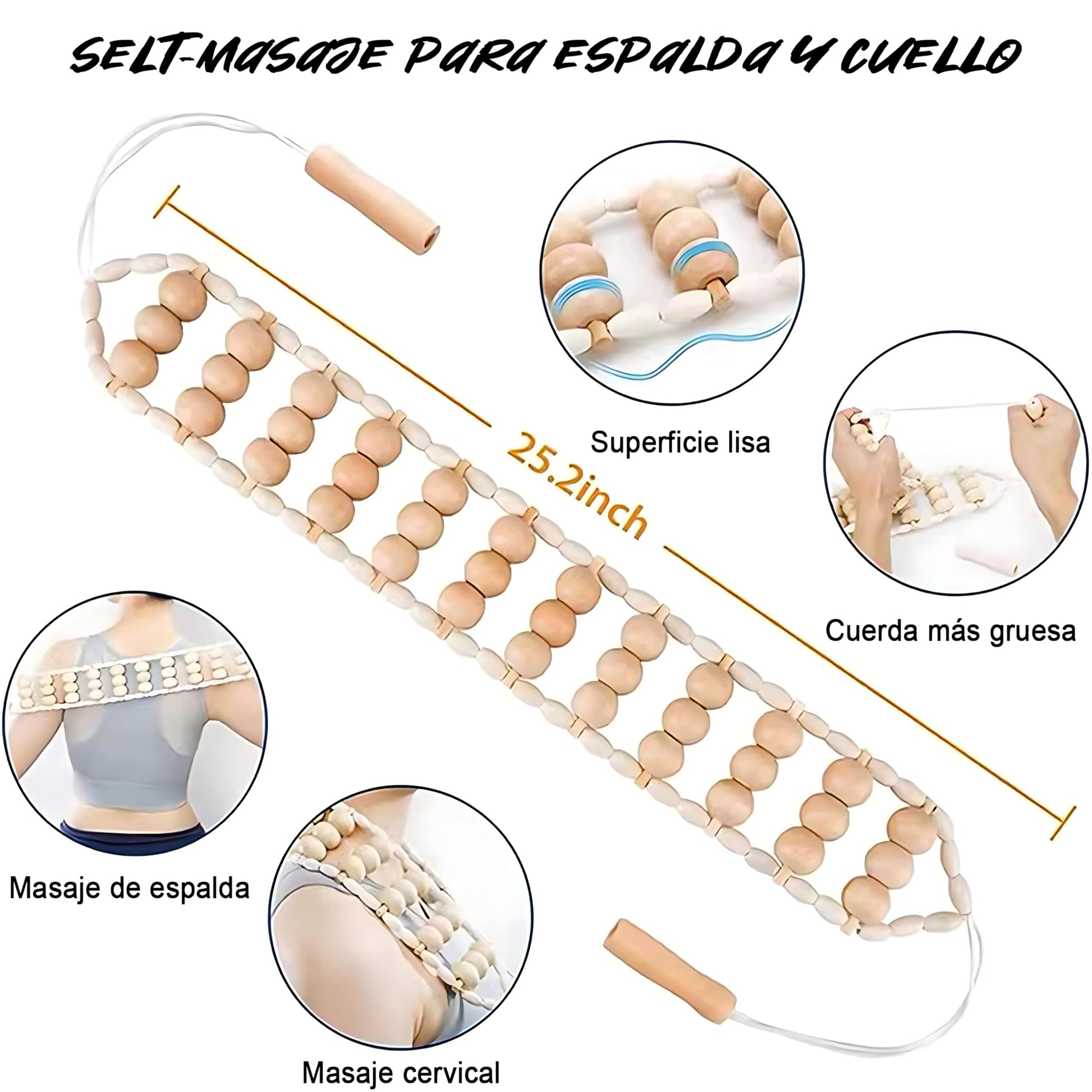 Set de masaje corporal de 7 en 1, Rodillo Masajeador de Espalda Aparato,Rodillo de masaje de belleza,Kit de masaje para piernas de liberación, espalda, cuello, brazos