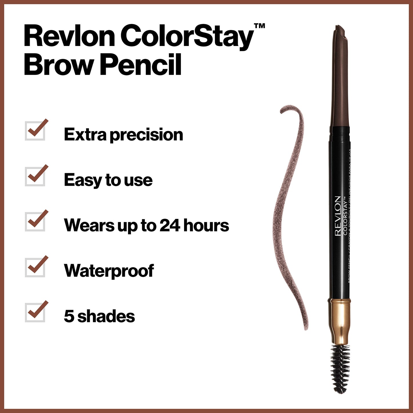 Lápiz Delineador de Ceja Revlon Dark Brown Colorstay