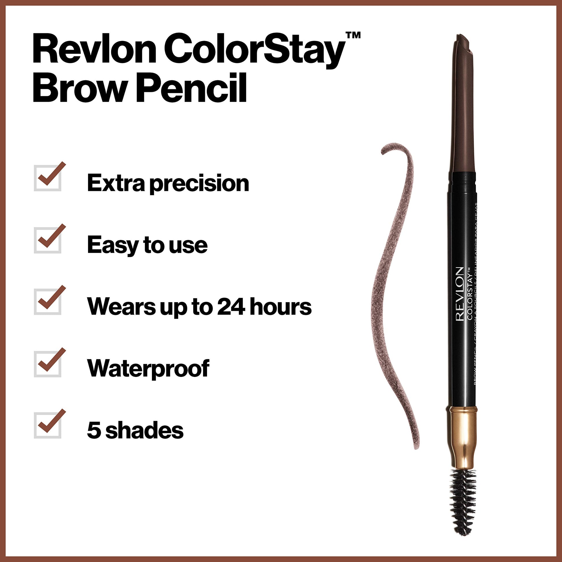 Lápiz Delineador de Ceja Revlon Dark Brown Colorstay