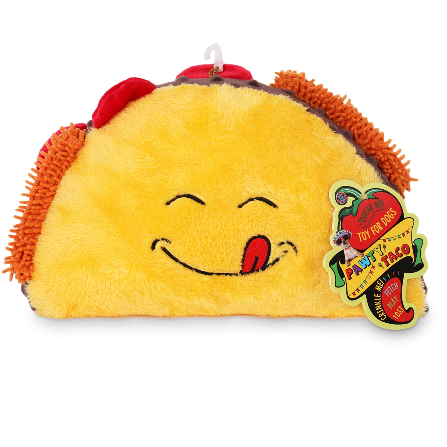 Bow Wow Taco Comida Perro Juguete chirriante de Felpa de una Pieza Dientes de Mascota Juguete