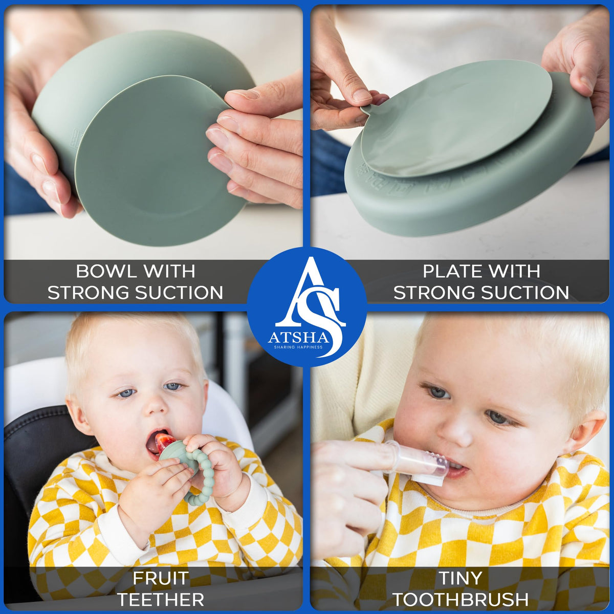 Juego de alimentación de bebé de silicona, 19 piezas de suministros de destete LED para bebé, incluye plato de silicona para bebé con cubierta, taza para beber, 3 juegos de tenedores, tetter de
