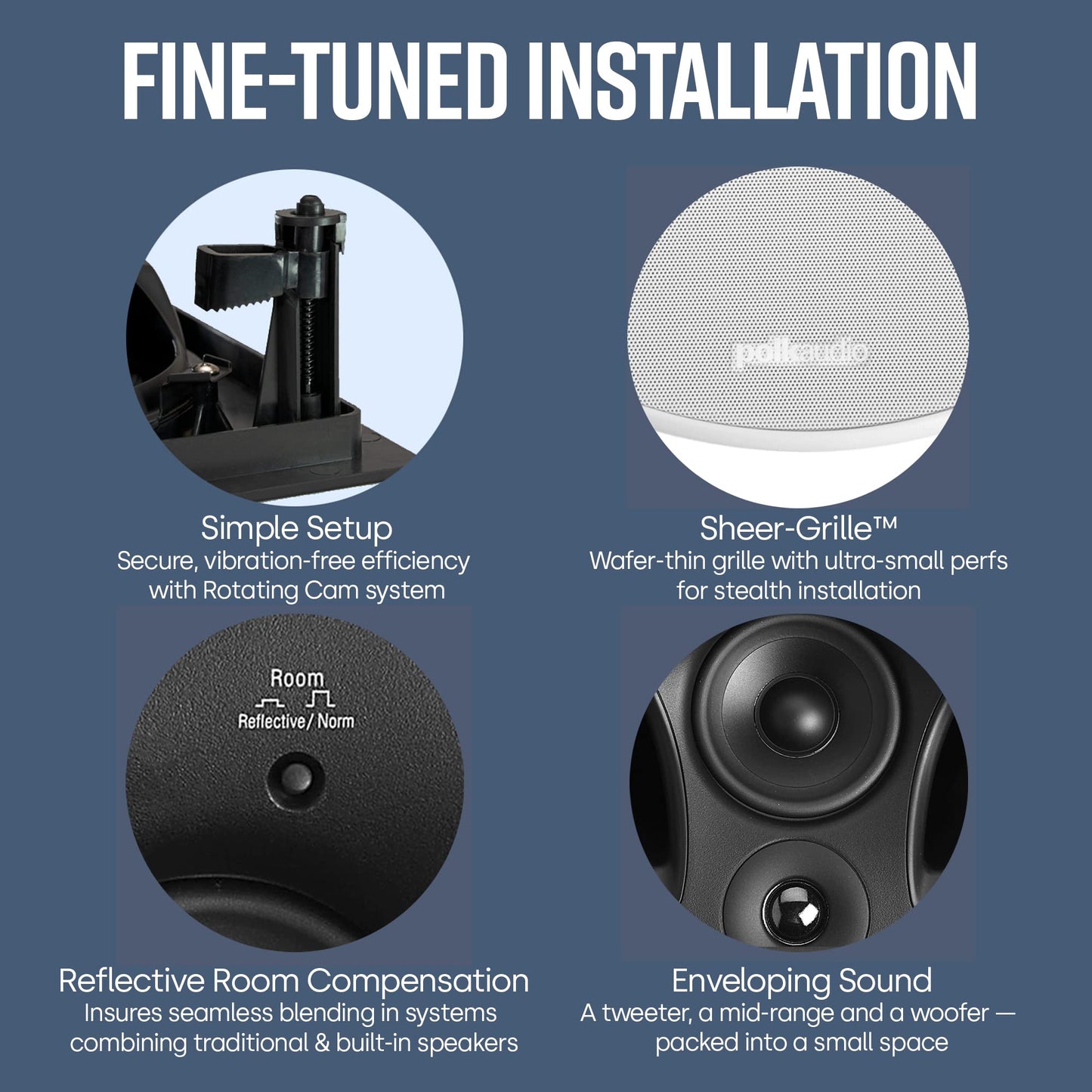 Polk Audio 90 RT bandpass Dual-Port techo Bocina de rango completo