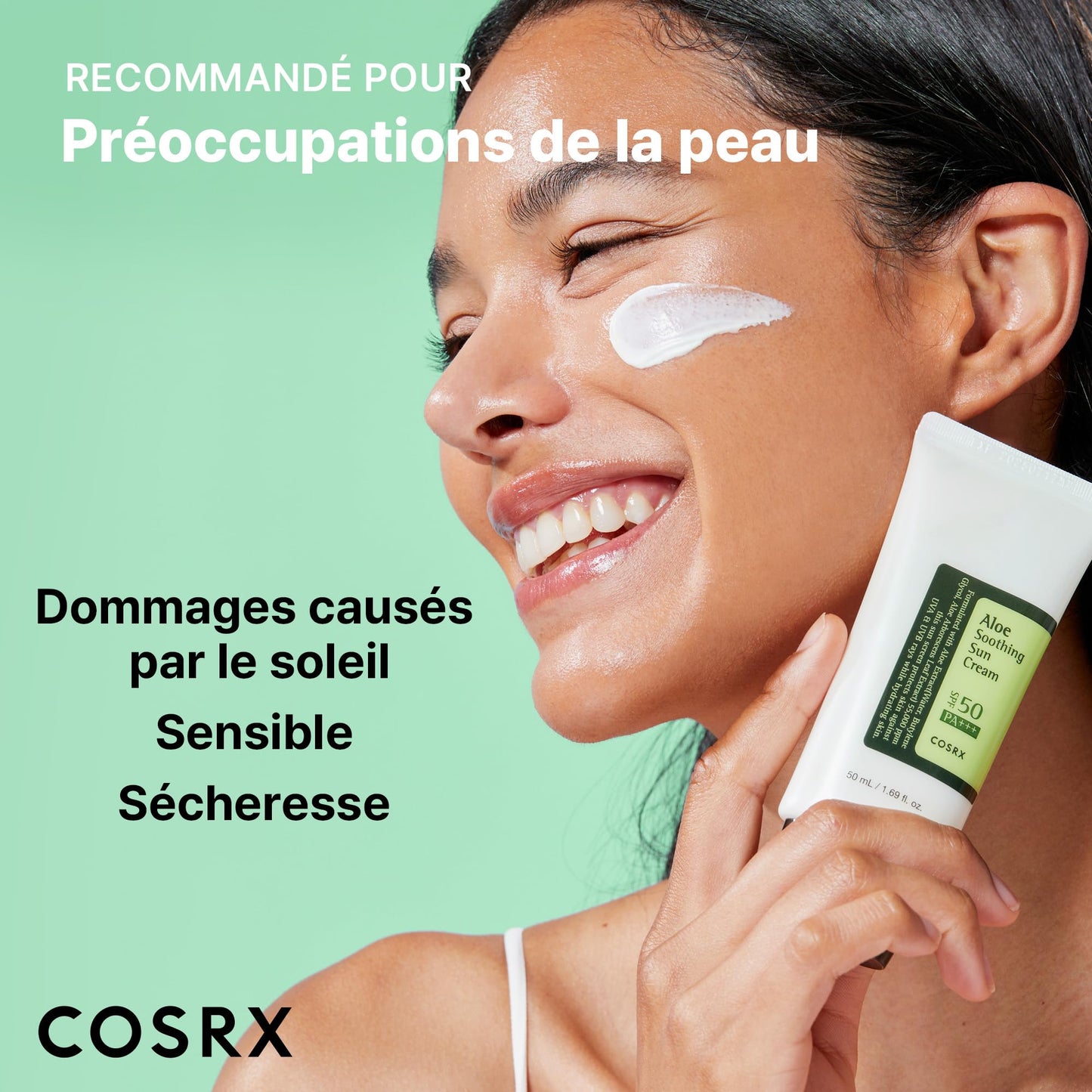 COSRX - Crema solar calmante con aloe SPF50 PA+++, 50 ml