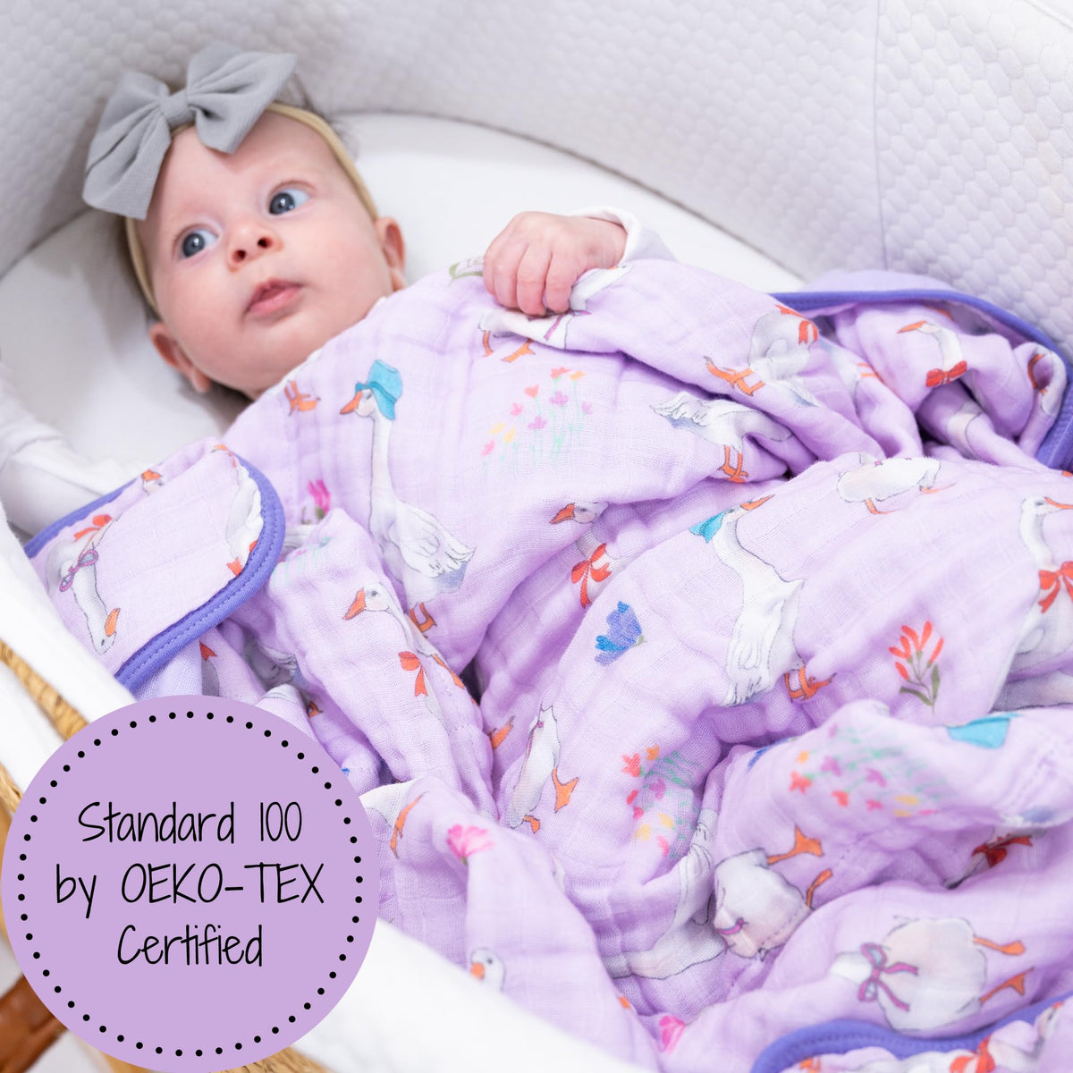LollyBanks Manta para bebé, edredón 100% algodón de muselina para niños y niñas, edredón para niños de 47 x 47 pulgadas, edredón suave y acogedor de 6 capas para recién nacidos, edredón ligero para