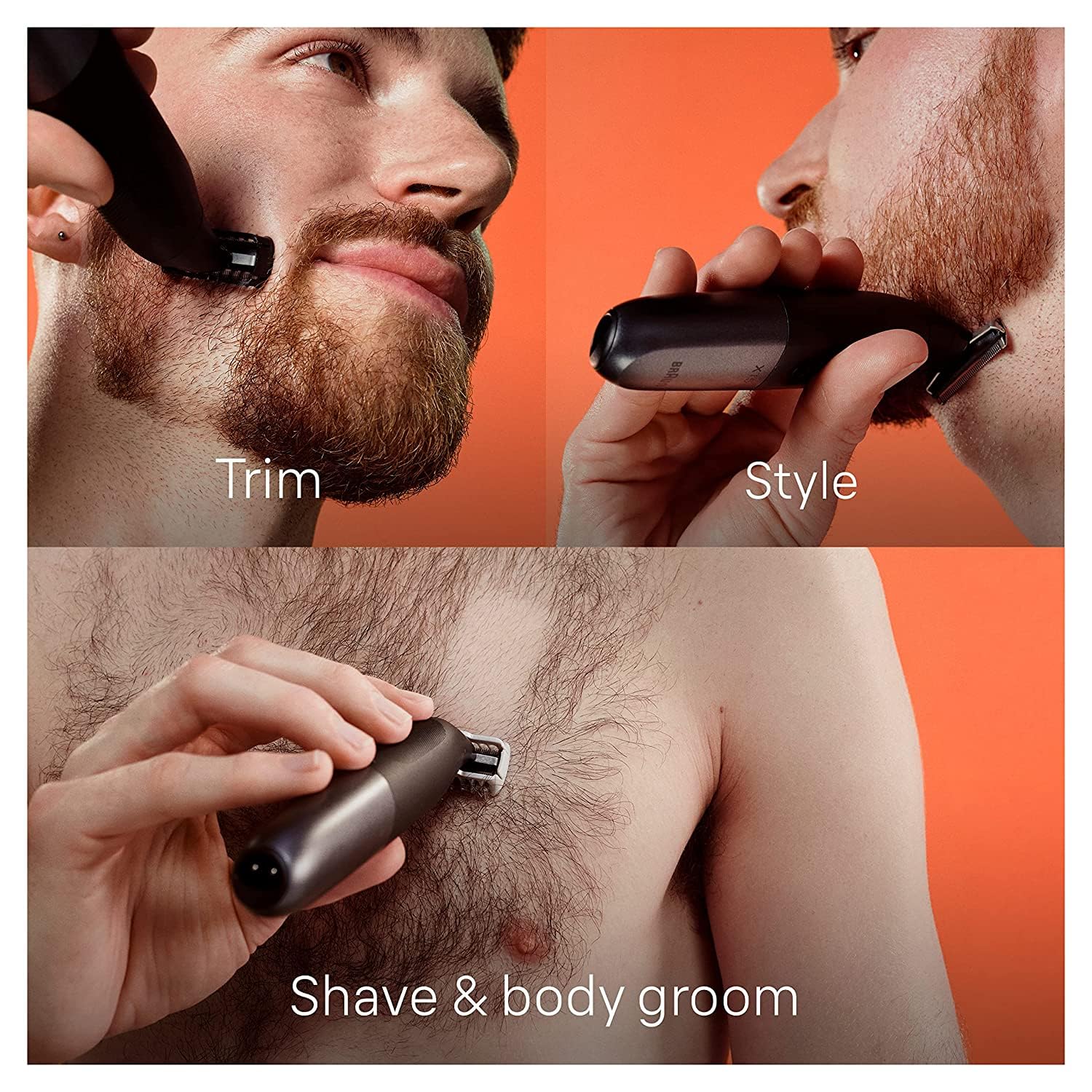 Braun Serie XT5 - Cortadora de barba, afeitadora y maquinilla de afeitar eléctrica para hombres, kit de aseo corporal para manicura, una hoja duradera, una herramienta para barbilla, cabello, ingle, axilas, XT5100
