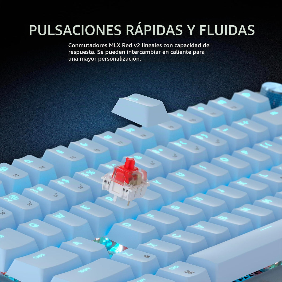 Teclado mecánico inalámbrico Corsair K65 blanco RGB intercambiable para Mac y iPad