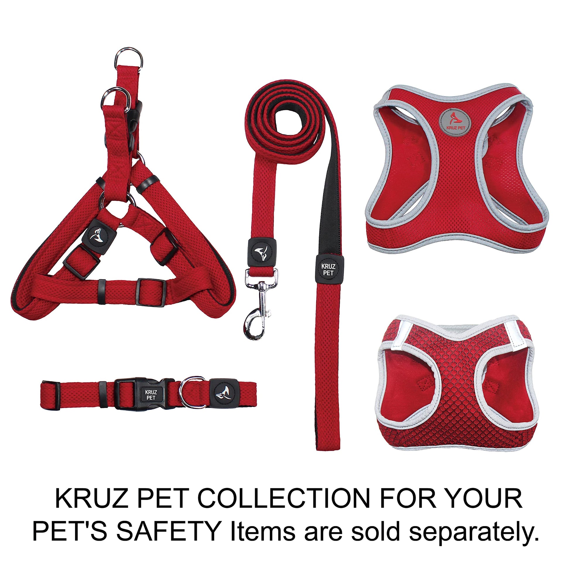 KRUZ PET KZA102-18S Collar de Malla para Perros pequeños, medianos y Grandes, Cuello de Cuello Ajustable, Suave, Ligero, Transpirable, Ajuste cómodo, Rosa Frambuesa, S