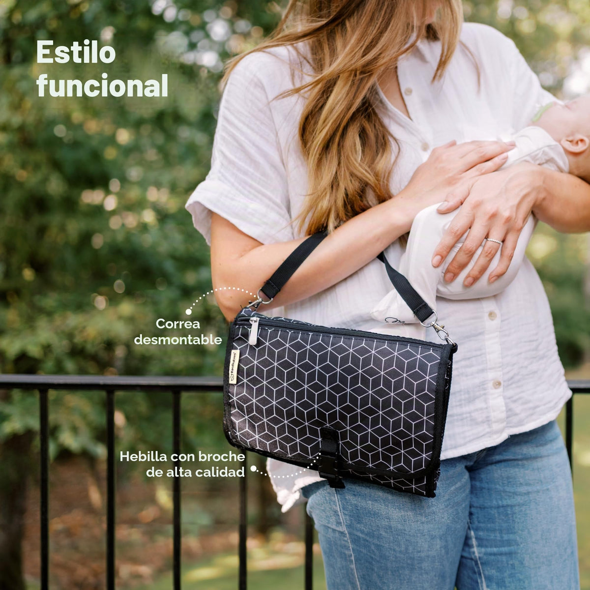 KeaBabies - Cambiador portátil para pañales – Cambiador grande impermeable para bebé, embrague de pañales de viaje compacto, gris, plástico, mat