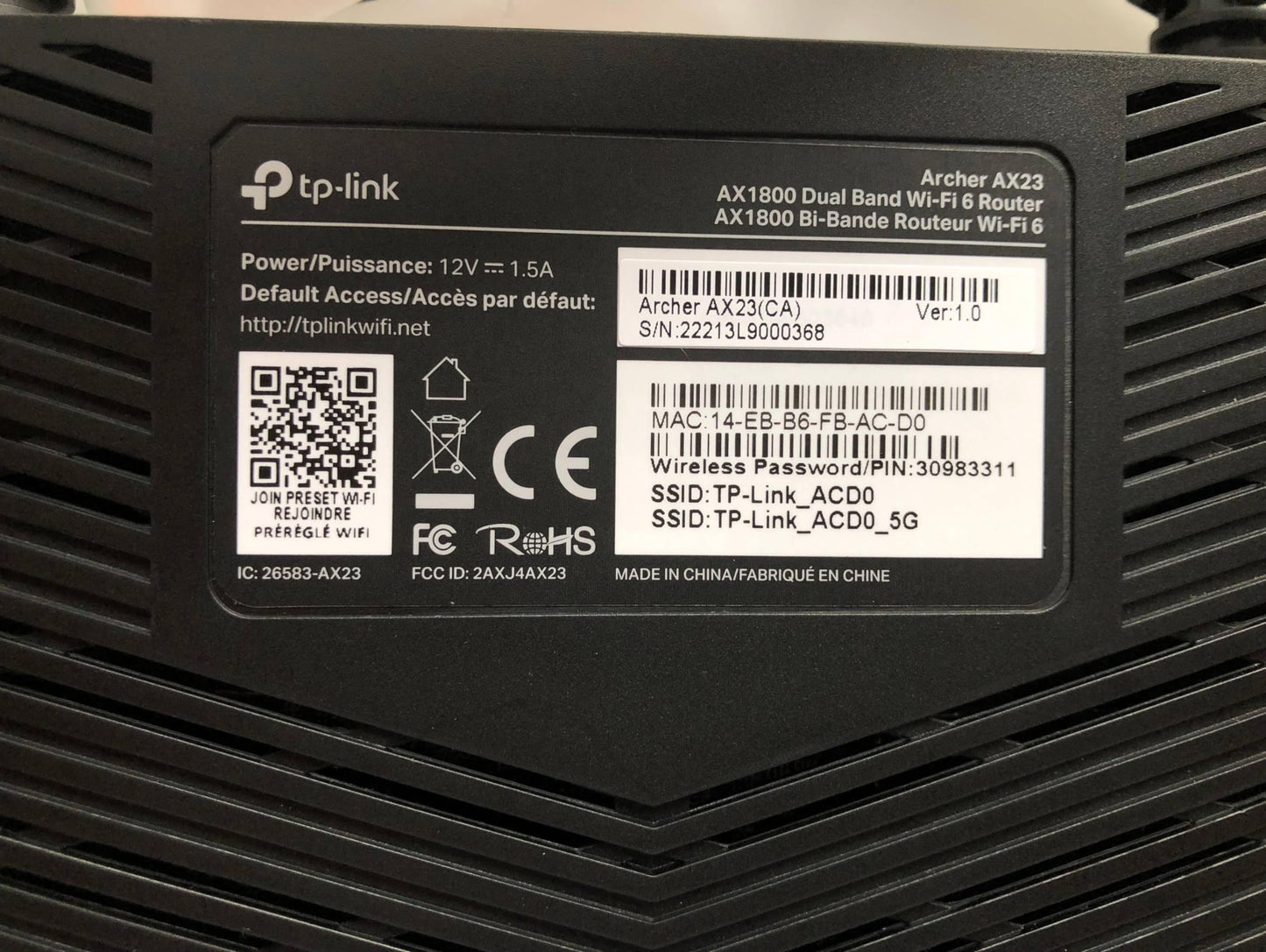 TP-Link WiFi 6 AX1800 WiFi Router - 802.11ax Router, Gigabit, Dual Band, OFDMA, MU-MIMO, Funciona con Alexa (Archer AX23)