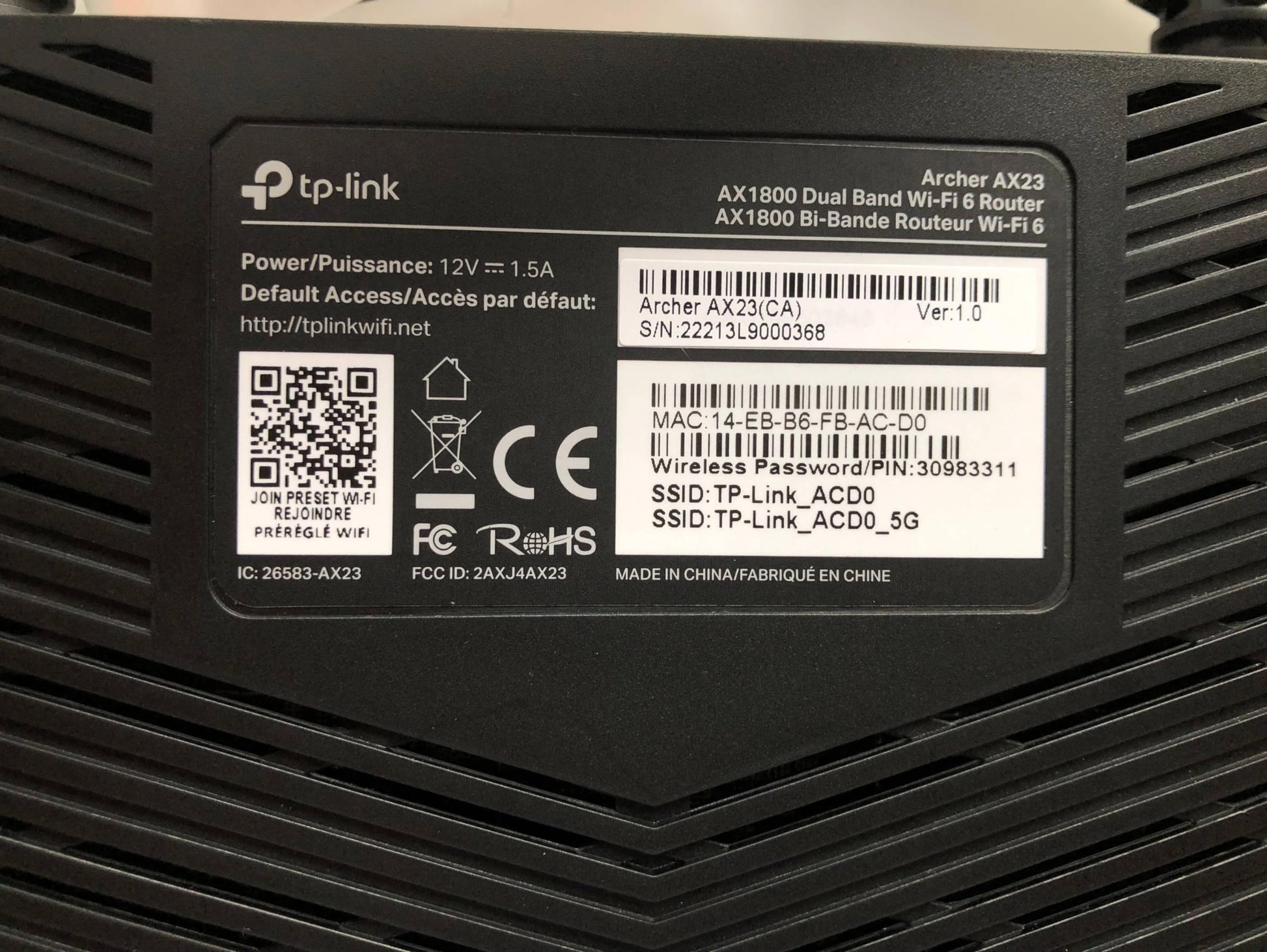 TP-Link WiFi 6 AX1800 WiFi Router - 802.11ax Router, Gigabit, Dual Band, OFDMA, MU-MIMO, Funciona con Alexa (Archer AX23)