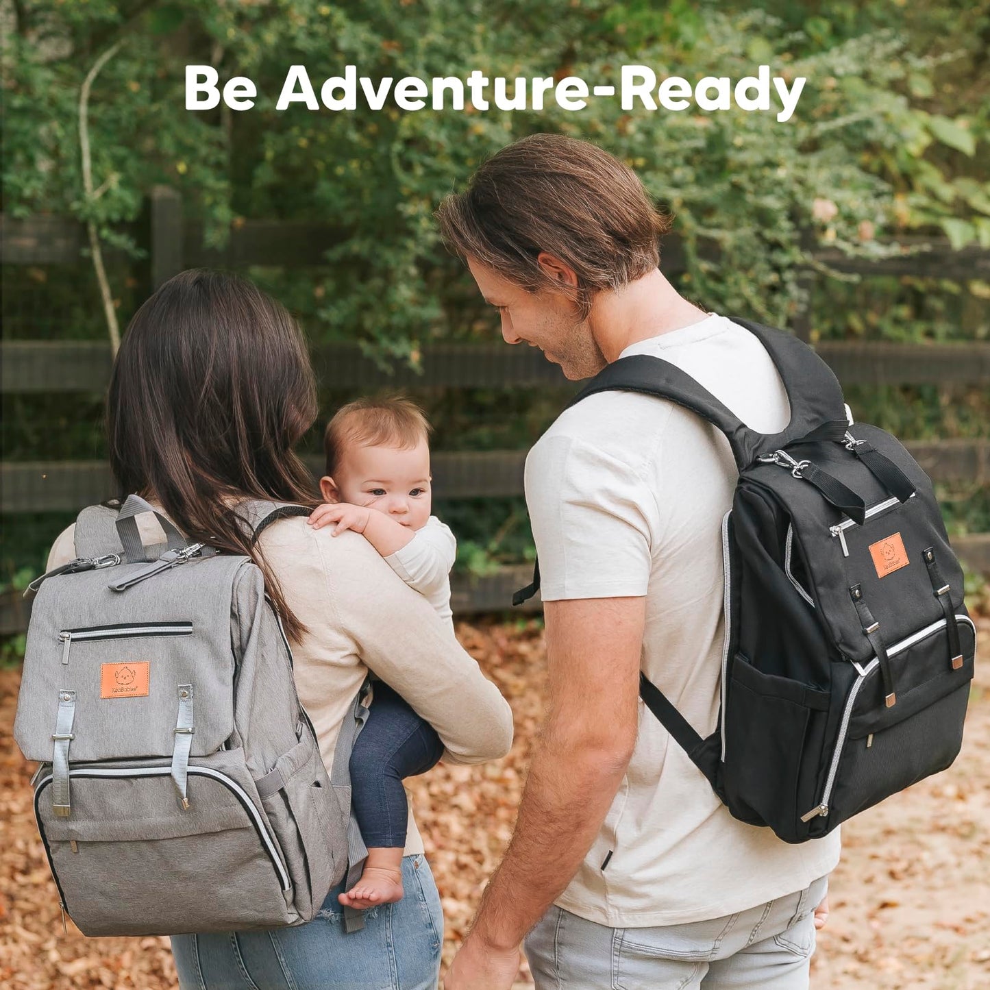 Mochila para paquete de pañale - Bolsos de viaje para bebés, impermeables y multifuncionales - Bolsos grandes para pañales - Durables y elegantes - Incluye colchoneta cambiadora (Trendy Black)