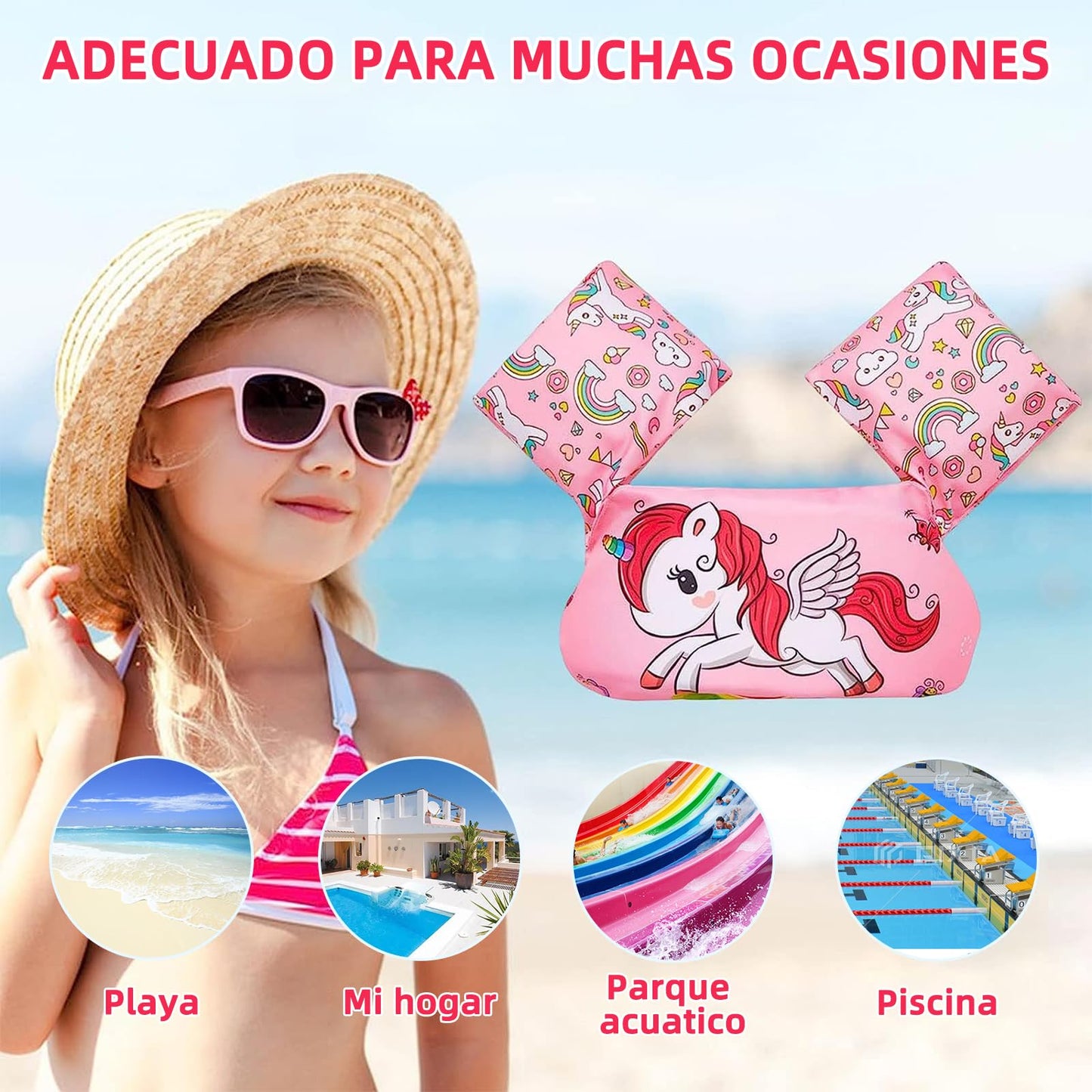 Salvavidas Chaleco de Natación Ajustable para Niños 2 a 6 Años