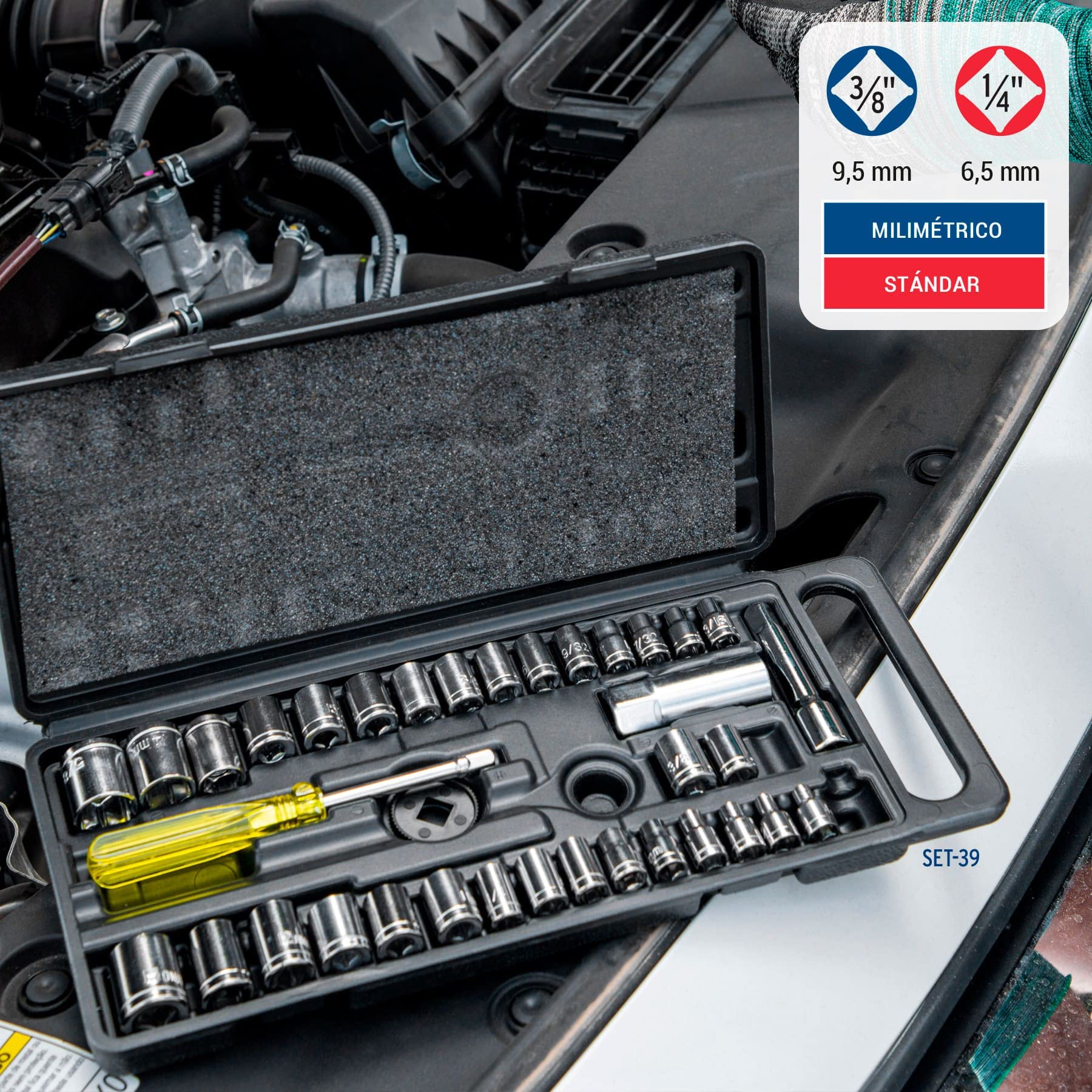 Set de Herramientas Pretul 39 Piezas para Mecánica