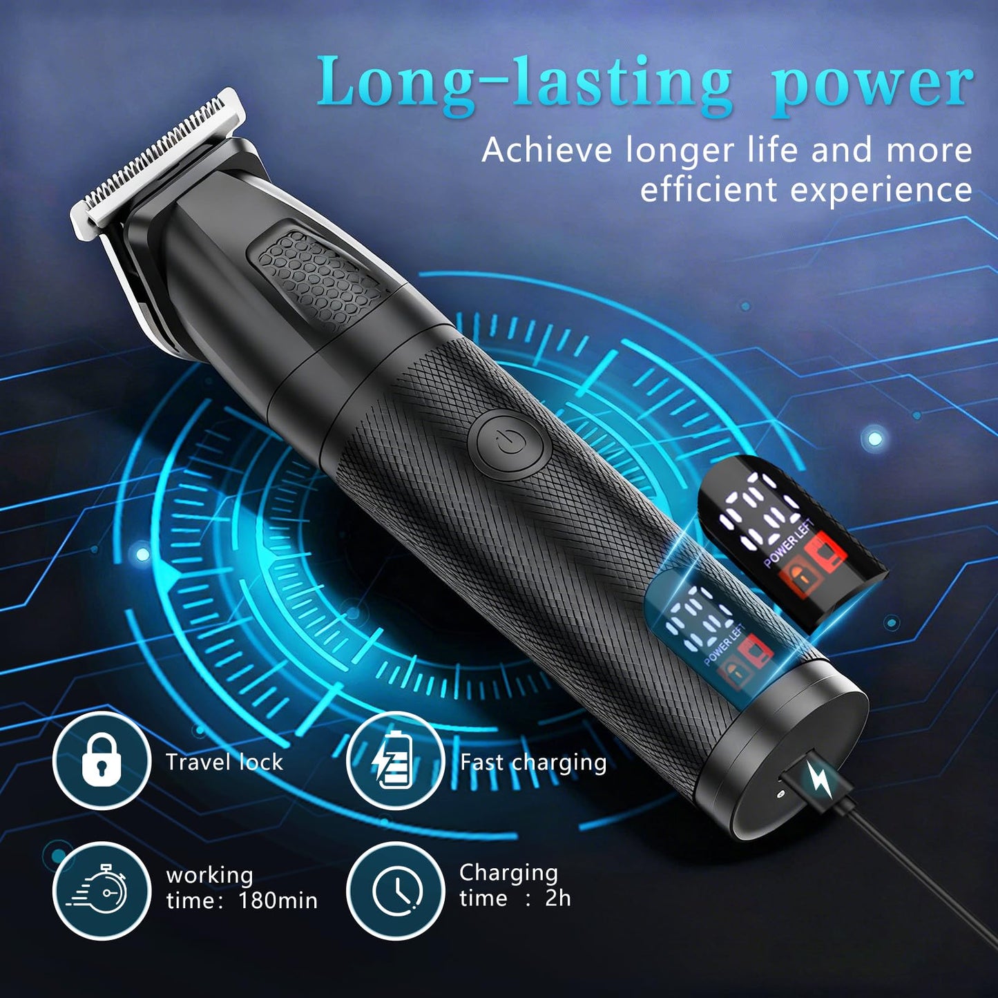 Bomxin - Cortadora de barba para hombres, maquinilla de afeitar eléctrica para nariz, cuerpo, cara y bigote, cortapelos 5 en 1