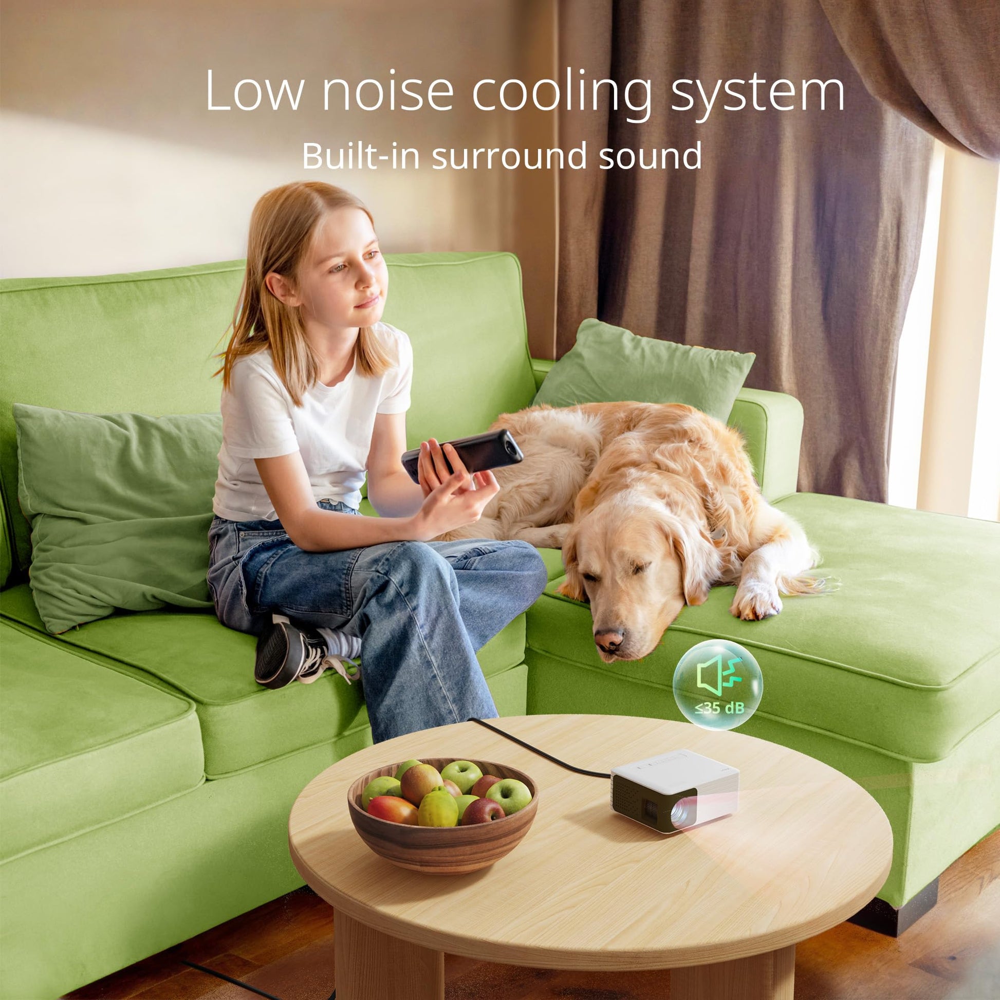 Mini Proyector YOTON Blanco 1080P Compatible iOS/Android Para Niños