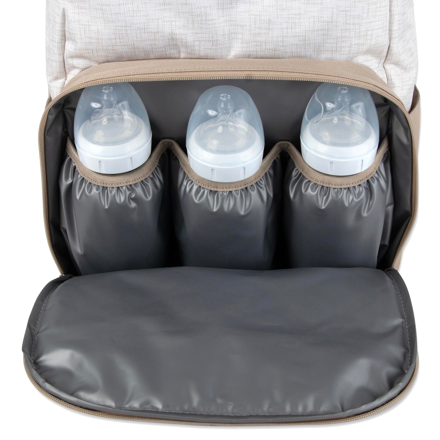 Baby Essentials - Mochila de pañales con marco principal súper enfriadora con cambiador, correas para carriola, compartimento aislado para botellas