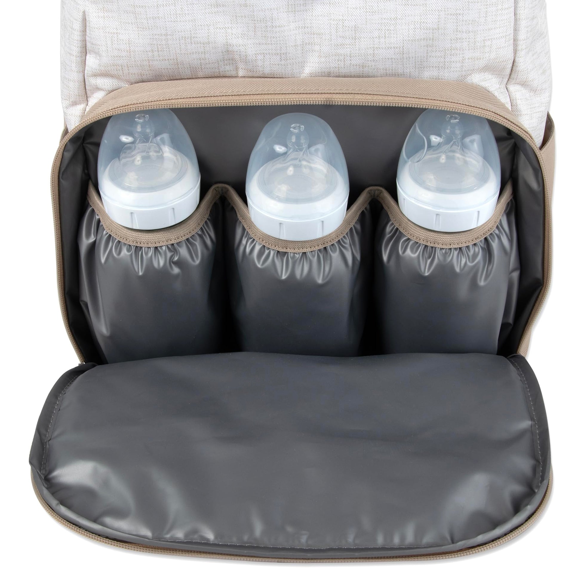 Baby Essentials - Mochila de pañales con marco principal súper enfriadora con cambiador, correas para carriola, compartimento aislado para botellas