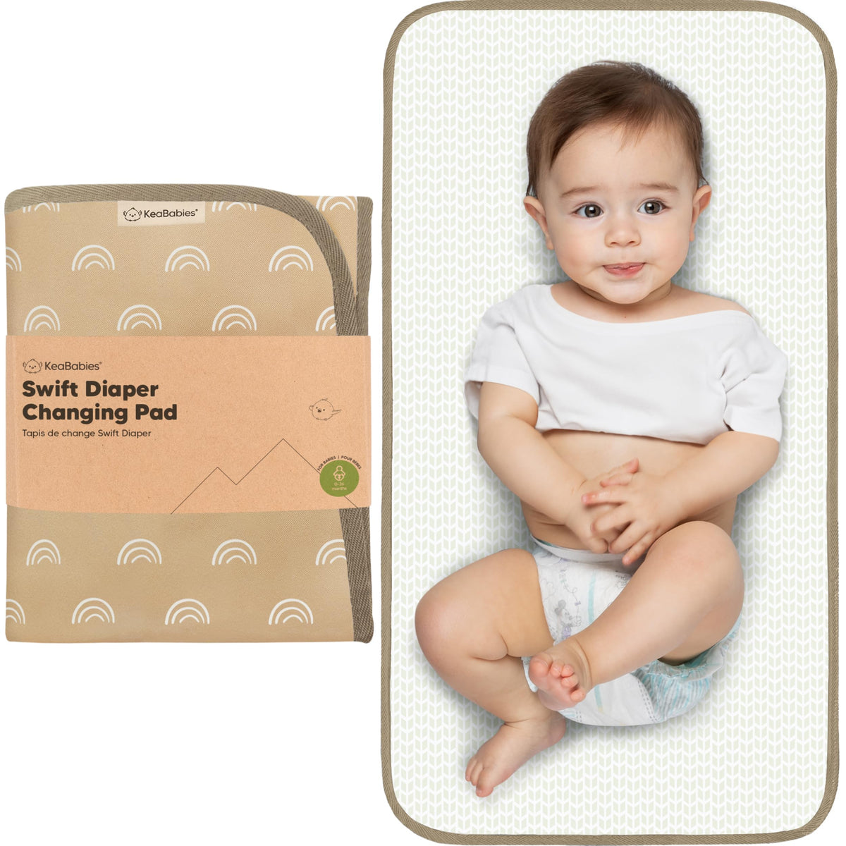 KeaBabies - Cambiador portátil de pañales, fácil de limpiar, plegable e impermeable para bolsa de pañales, compacto, ligero, recién nacido de 25 x 13 pulgadas, bebé, cambiador de bebé esencial de