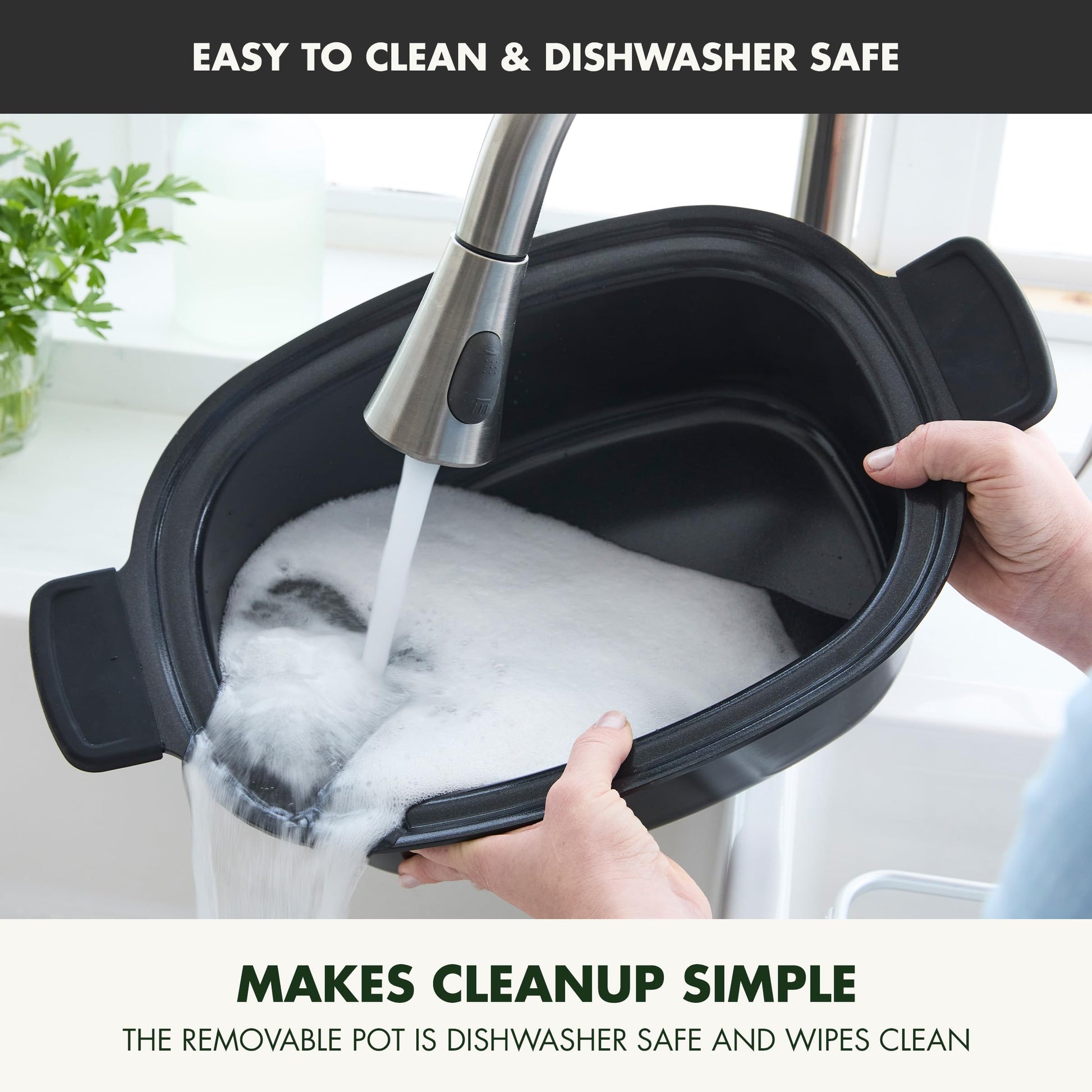 GreenPan Elite 8 en 1 - Olla de cocción lenta eléctrica programable de 6 cuartos de galón, tapa apta para lavaplatos y rejilla extraíble, sin PFAS de cerámica saludable, antiadherente, Sear, saltar