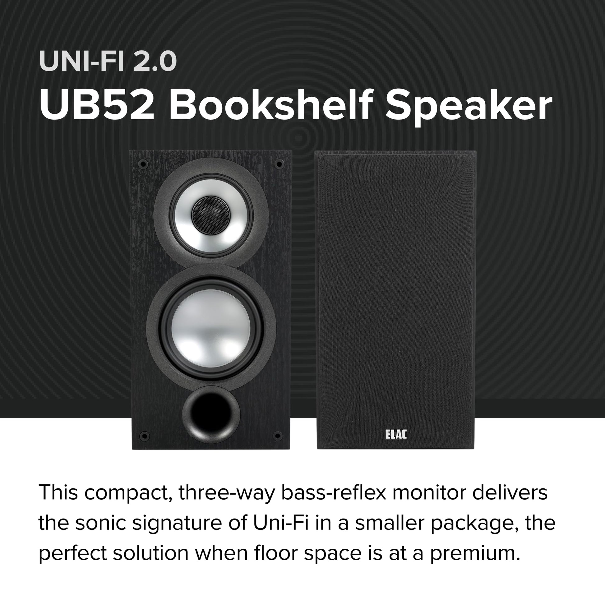 Altavoces para Estantería ELAC Uni-Fi 2.0 UB52 Negro