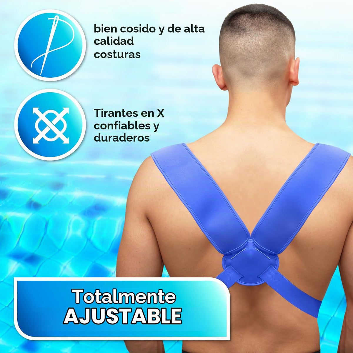 Portabebés para agua de descanso – Eslinga ergonómica de neopreno de alta calidad para diversión en agua y tierra cálida y segura (4-24 meses) – Arnés ajustable para bebés y niños pequeños (Darkblue)