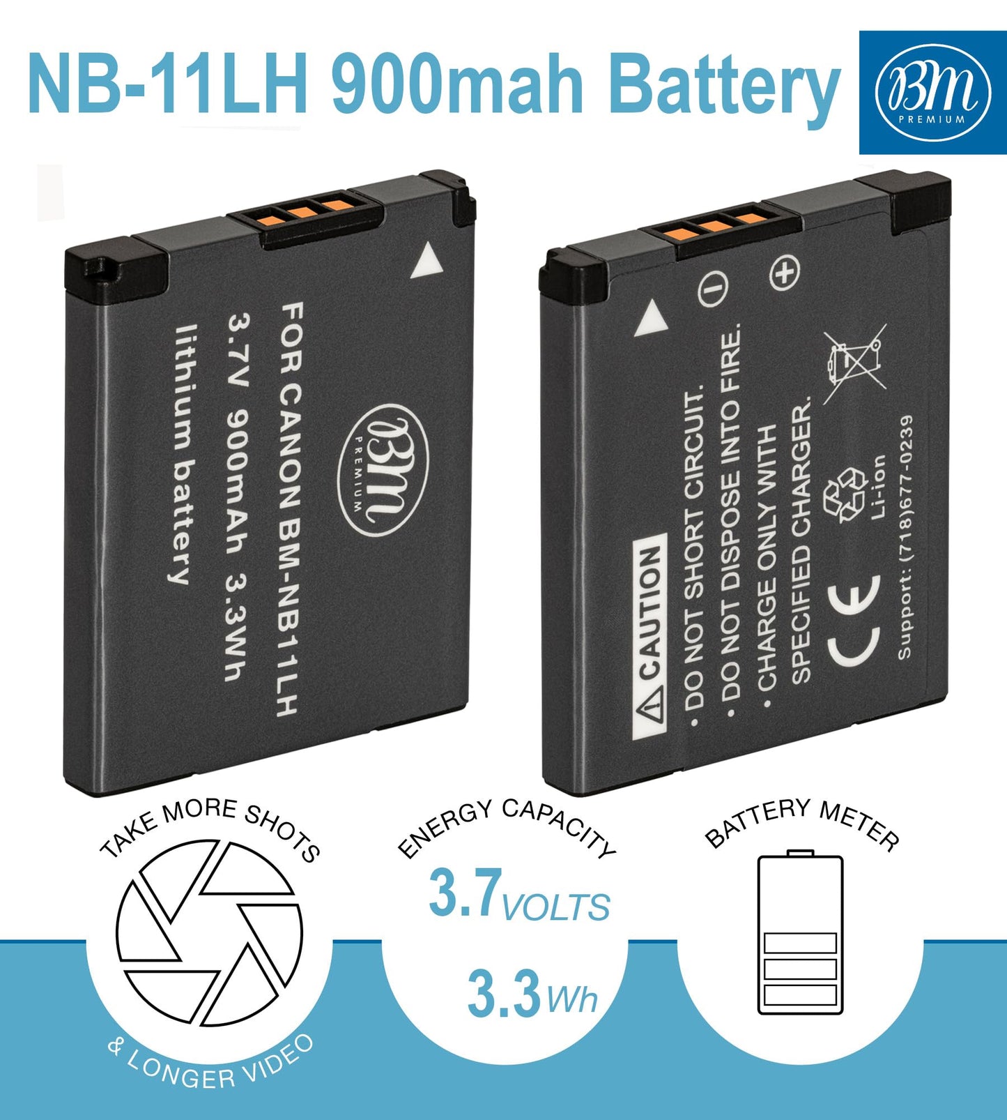 BM Premium 2 Pack Of NB-11L Batteries & Battery Charger Kit for Canon PowerShot Elph 110, Elph 130, Elph 135 IS, Elph 140 IS, Elph 150 IS, Elph 160, Elph 170 IS, Elph 320 HS, Elph 340 HS, Elph 350 HS, A2300 IS, A2400 IS, A2600 IS, A3400 IS, A4000 IS, SX40