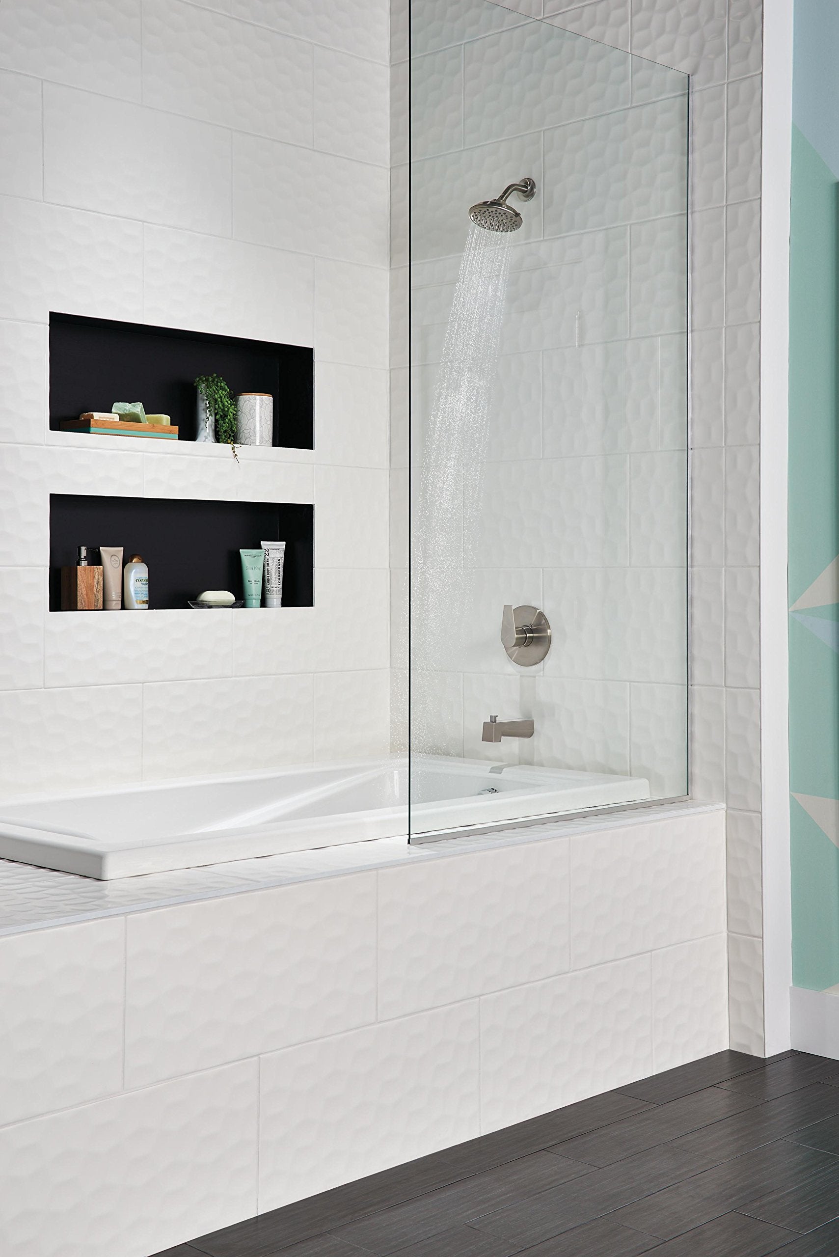 Moldura de Ducha para Bañera Peerless Xander Níquel Cepillado