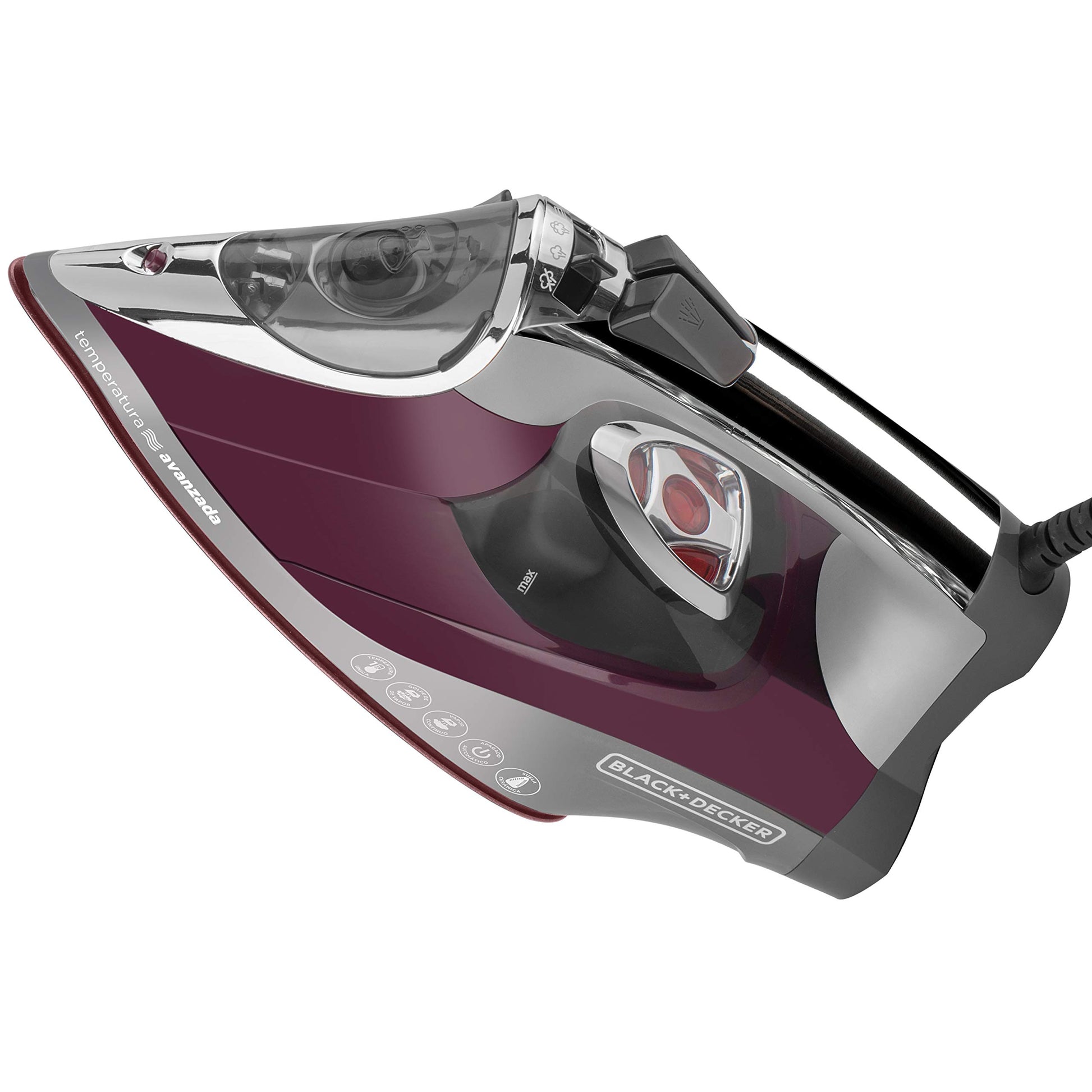 Plancha de Vapor Black + Decker Azul con Temperatura Avanzada y Máxima Protección contra Quemaduras