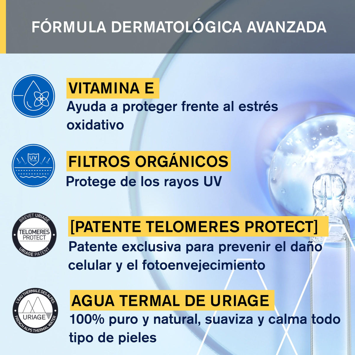 Crema SPF50+ Uriage Dorada Acabado Mate para Mujer