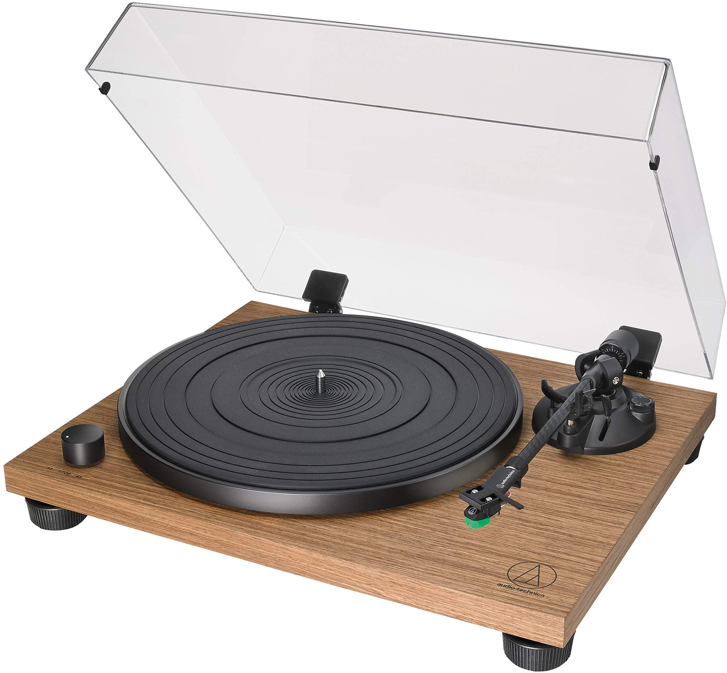 audio technica AT-LPW40WN Fully Manual Belt-Drive Turntable Wood Base 33/45 RPM (Walnut)