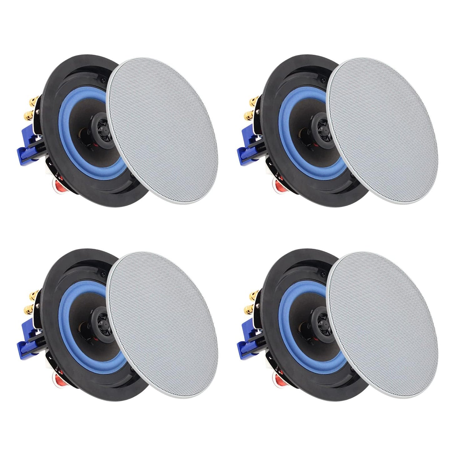 Herdio Paquete de Altavoces de Techo Compatible con Bluetooth de 2 vías de 4 Pulgadas, 320 vatios, perfectos para Sistema de Cine en casa, Sala de Estar, Oficina