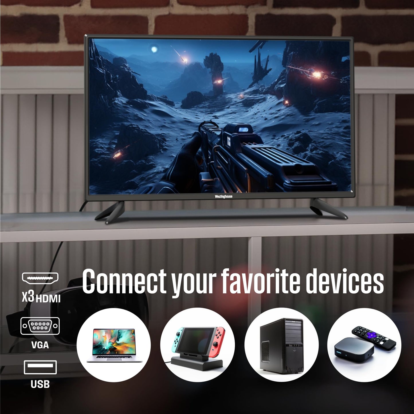 Televisor Inteligente Westinghouse 24 Pulgadas Full HD Wi-Fi HDMI USB Reacondicionado
