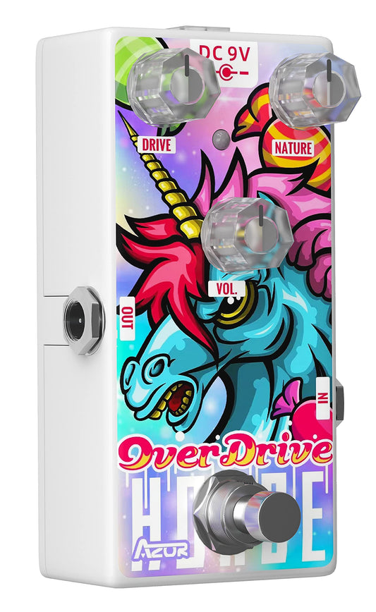 AZOR - Pedal de guitarra Overdrive para caballo mini overdrive con efecto analógico para guitarra eléctrica, pedal True Bypass AP504