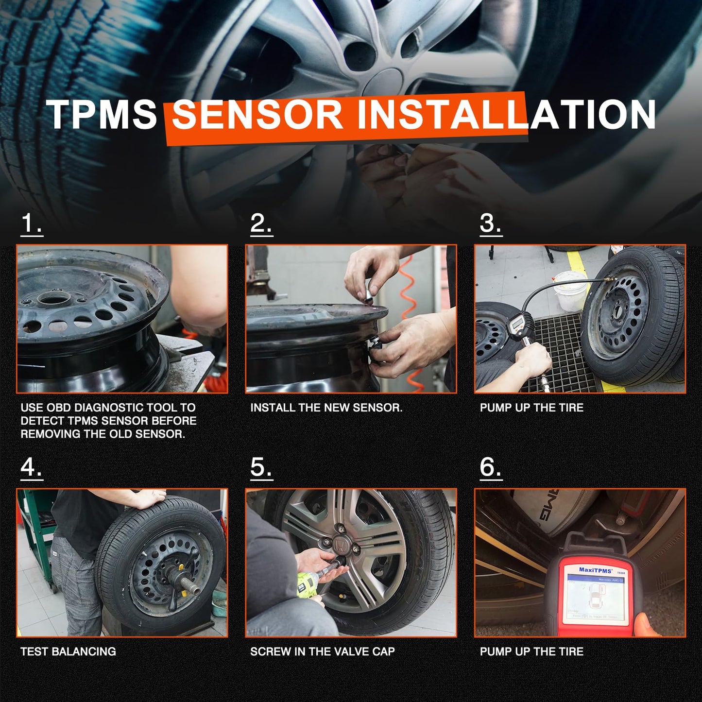 ISINFLASH Sensor TPMS, sensores de sistema de monitor de presión de neumáticos de 315MHZ, compatibles con Chevy GMC Buick Cadillac Pontiac Reemplazar OE 13581558, 13598771,13598772, 13586335,