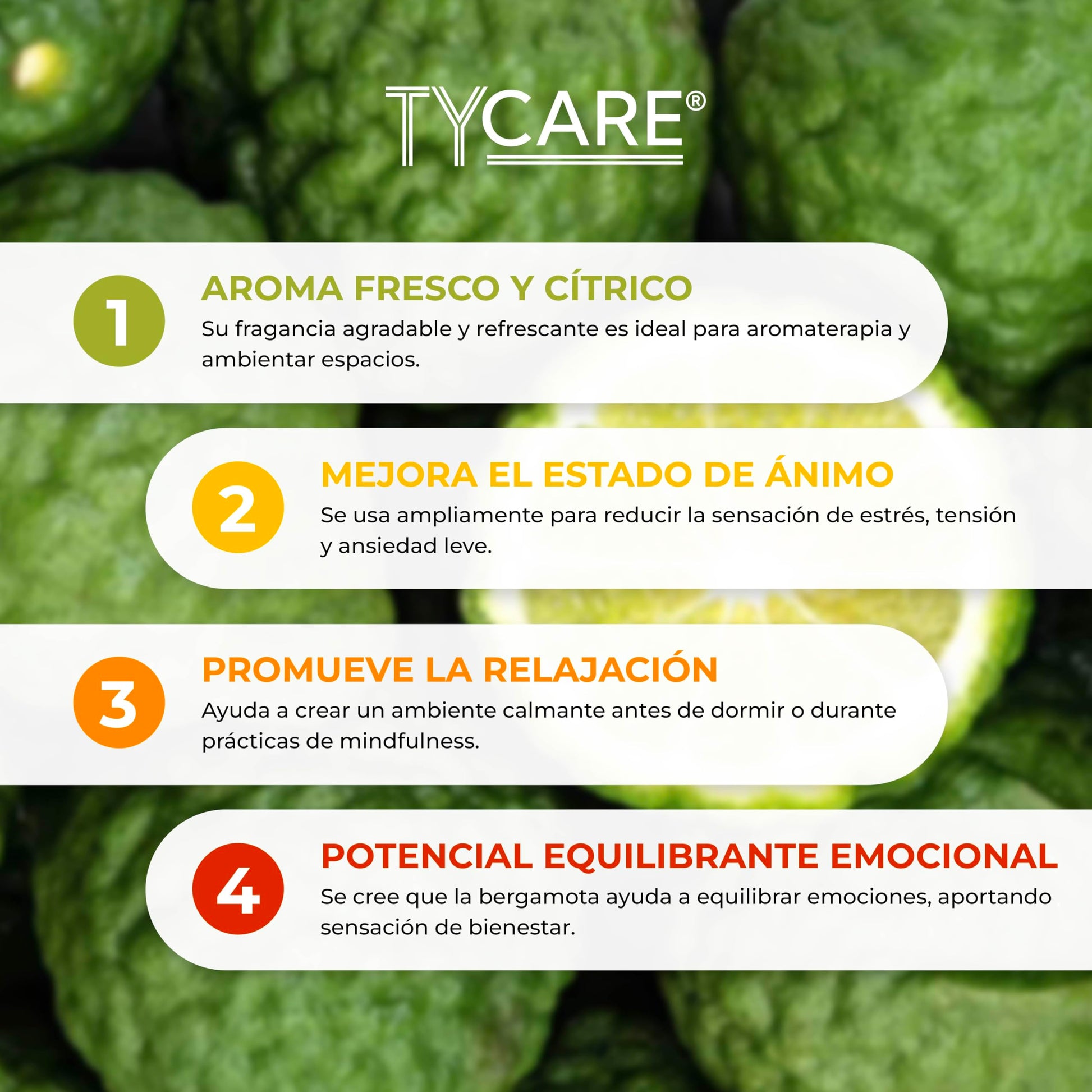 Aceite Esencial TY CARE Bergamota 100% Puro y Natural