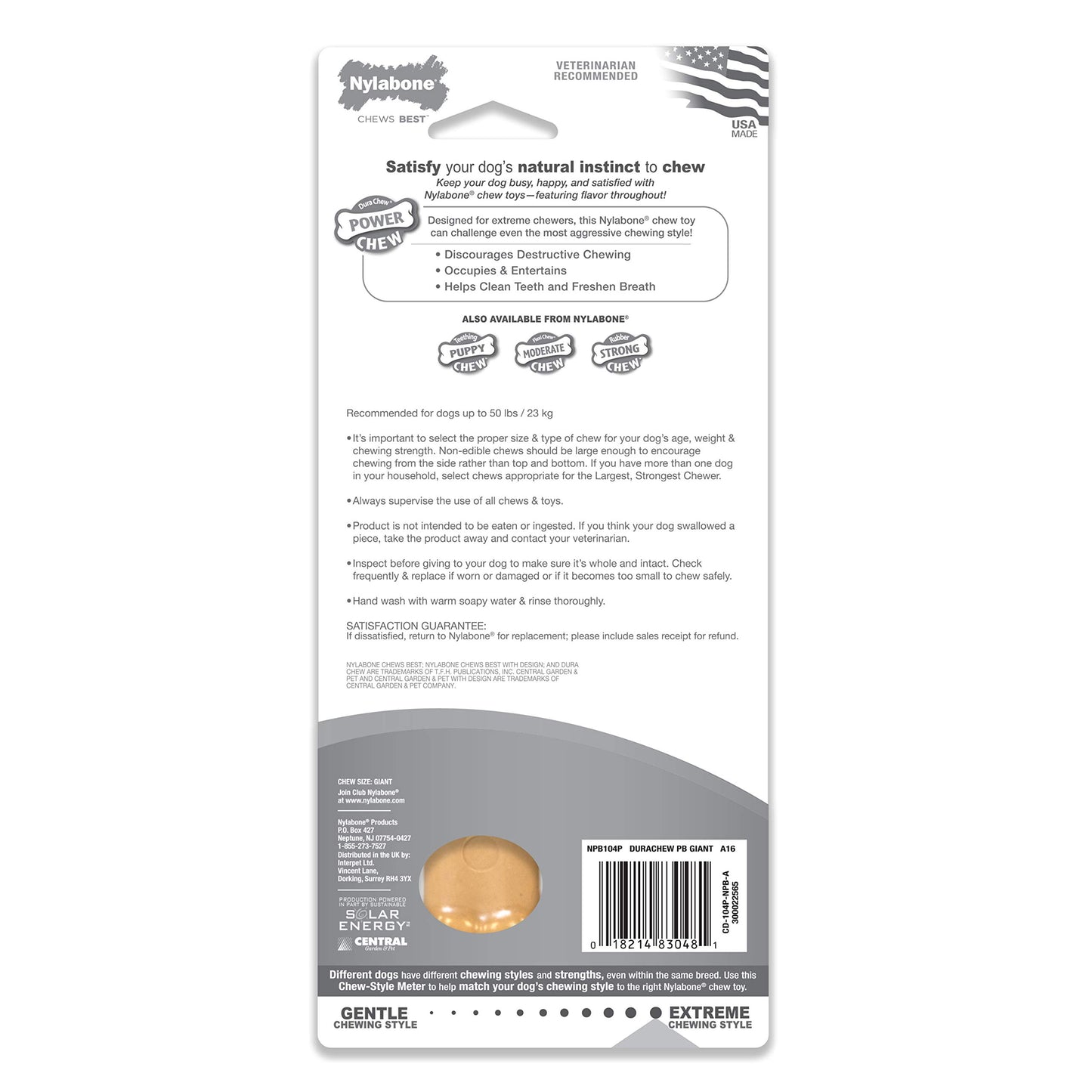 Juguete Masticable Nylabone Dura Chew Sabor Original Grande para Perros
