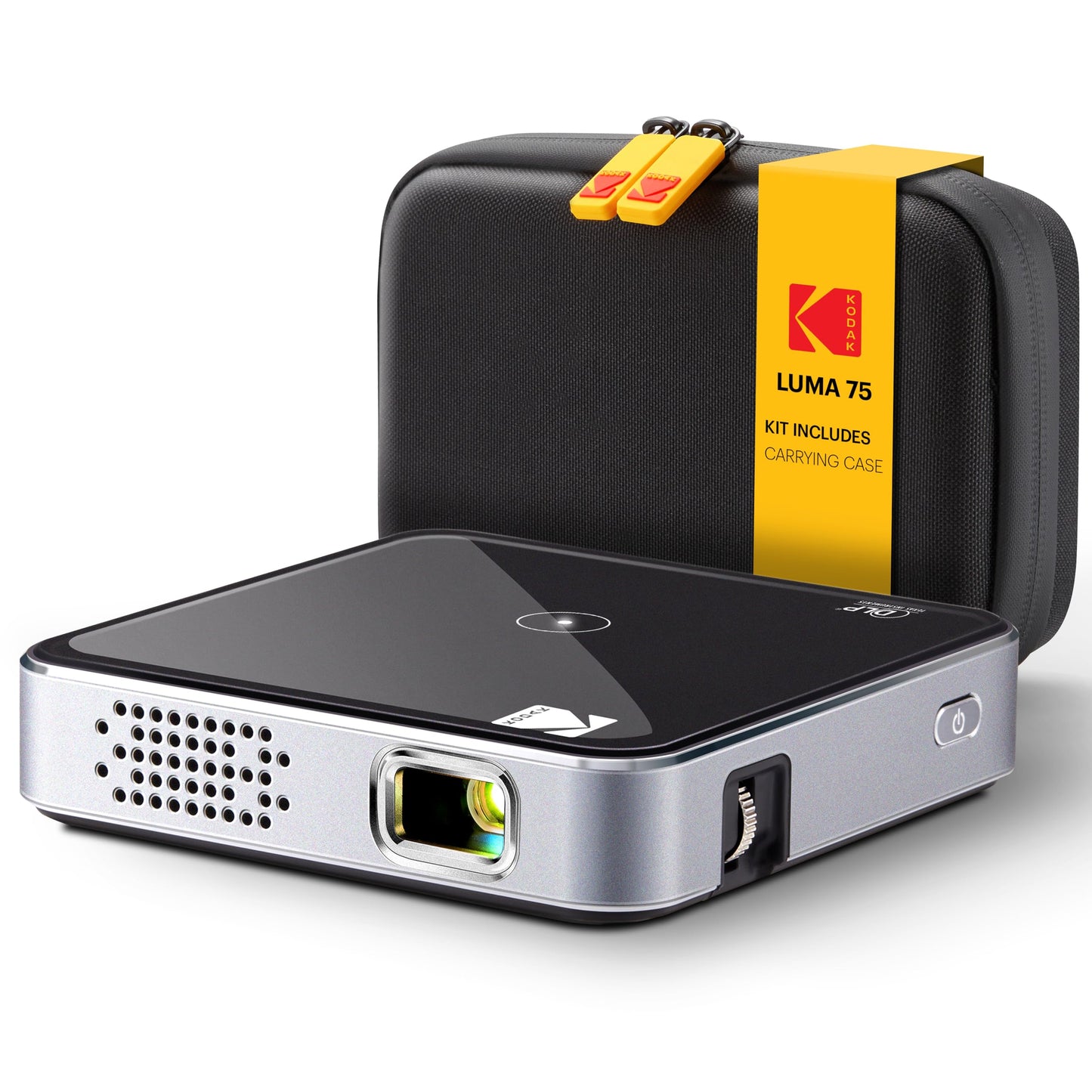 Kodak Ultra Mini Proyector de bolsillo recargable – DLP Pico Black Display 100 pulgadas, HDMI/USB/Micro SD, altavoz incorporado y estuche de transporte