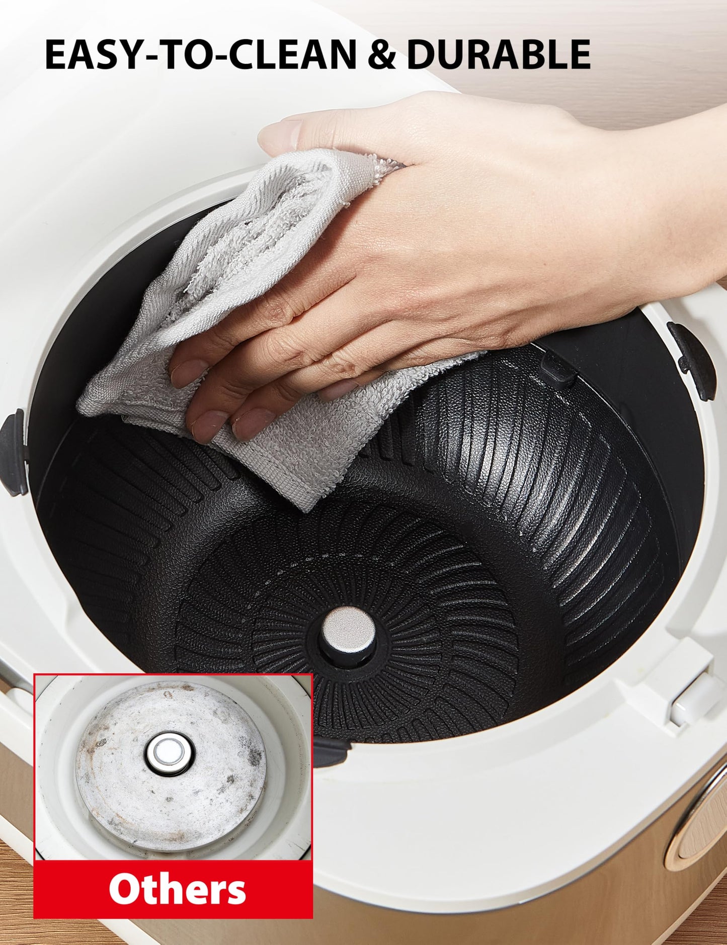 Olla de Arroz Toshiba Blanca con Calefacción por Inducción, Baja en Carbohidratos y Azúcar, Vaporizador Digital, 8 Funciones de Cocción, Temporizador de 24 Horas