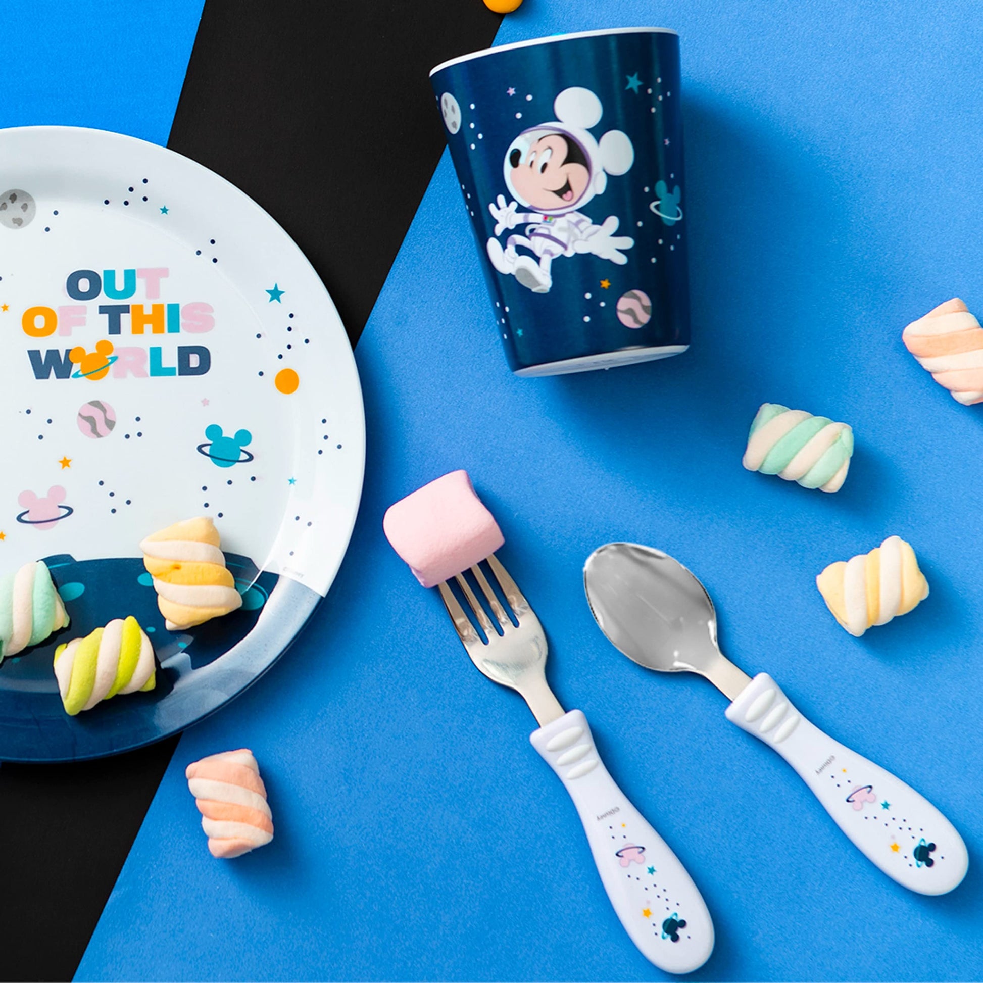 Juego de Vajilla Infantil Zak Designs Mickey Mouse de Disney Espacio Duradero sin BPA (5 Piezas) para Niños