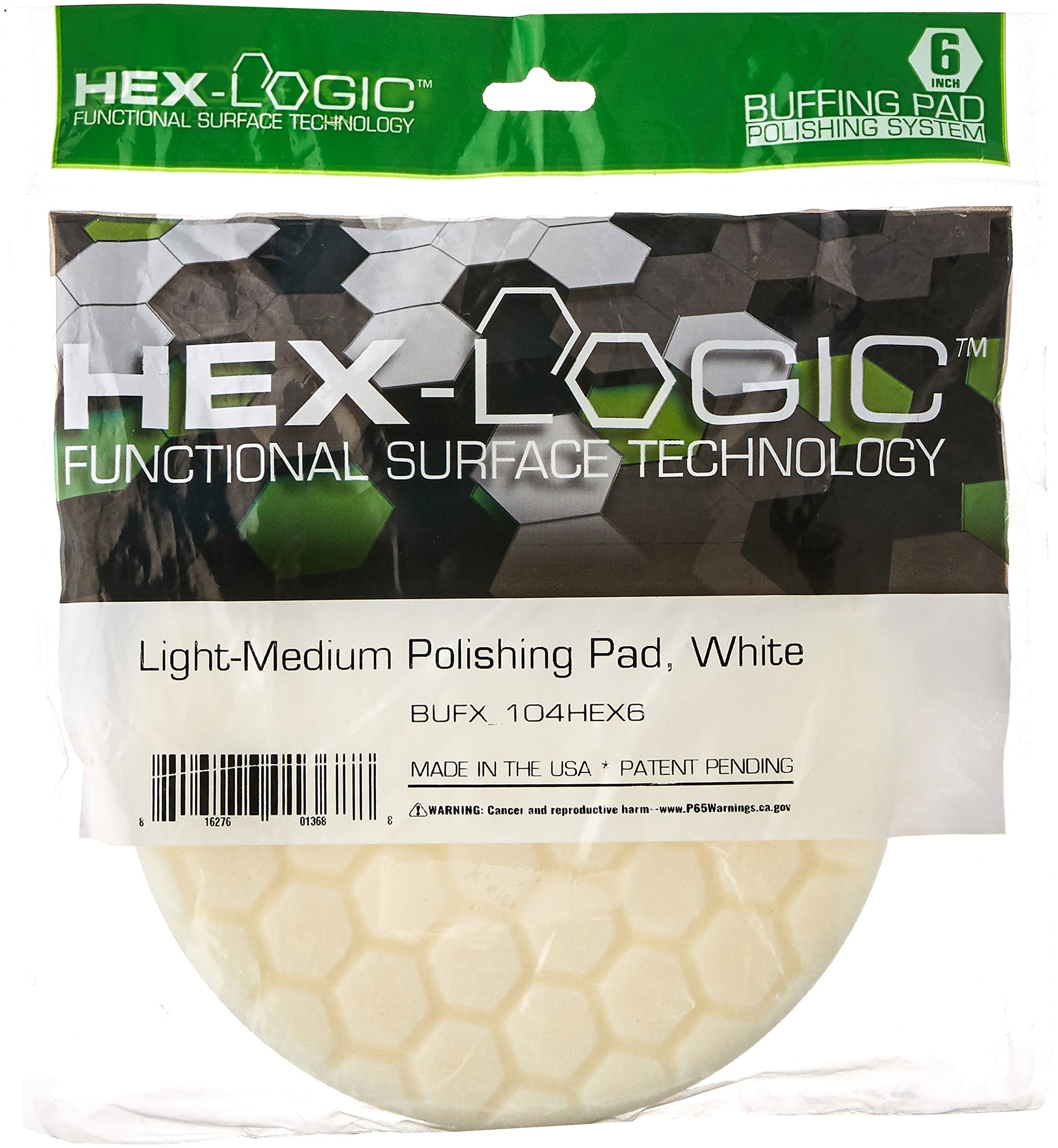 chemical guys Hex-Logic Pad, Almohadilla de pulido ligero-medio, Gris, 6.5 in (16.51 cm)