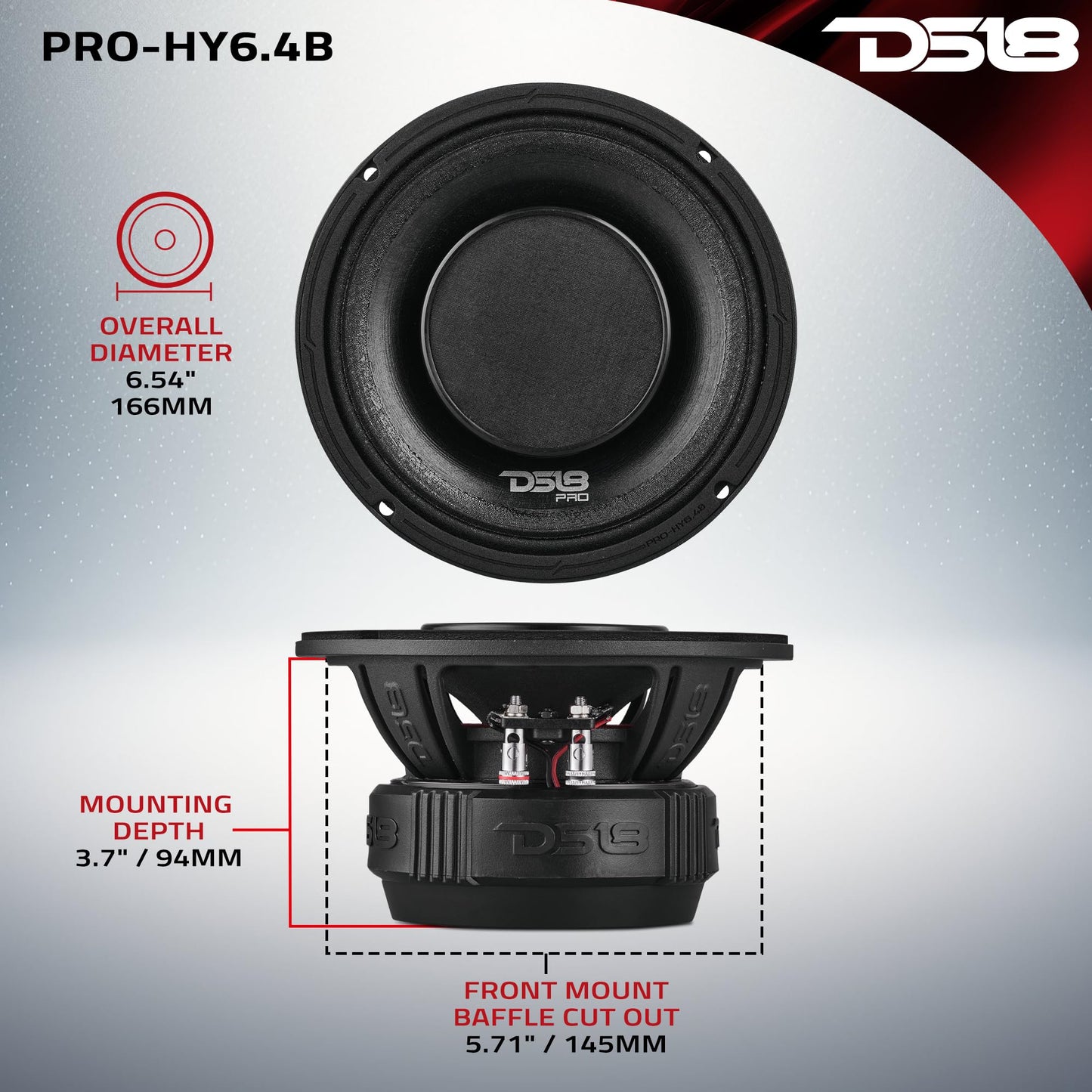 Altavoz de Audio para Coche DS18 Azul de Rango Medio con Bocina Integrada